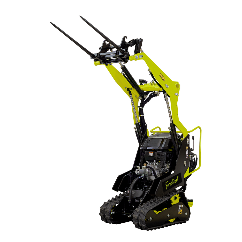 Forestwest BM700B Mini Tracked Skid Steer Loader with 80L Bucket - Compact Construction Equipment for Landscaping, Farming & Snow Removal