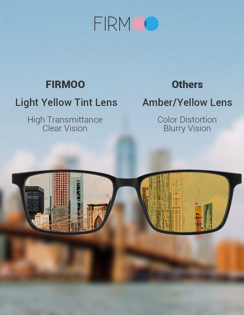 Firmoo Oversize Square Blue Light Blocking Glasses for Women & Men - Anti Eyestrain, UV Protection Computer Glasses for Gaming, Office Work & Screen Time
