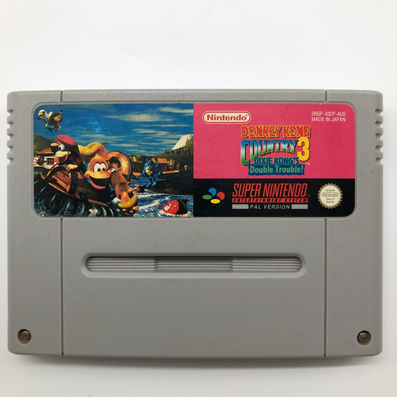 Donkey Kong Country 3 SNES Game Cartridge - Authentic PAL Version for Super Nintendo - Retro Gaming Collectible & Gift for Classic Gamers - Perfect for Nostalgic Gaming Nights & Collector's Display