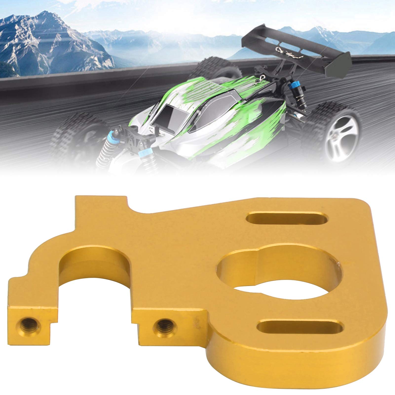 High-Quality Aluminum Alloy RC Motor Mount Holder for Wltoys 1/14 144001 RC Car - Adjustable Motor Mount Seat (Gold) - Durable & Lightweight Upgrade Part for RC Car Racing and Off-Road Bashing