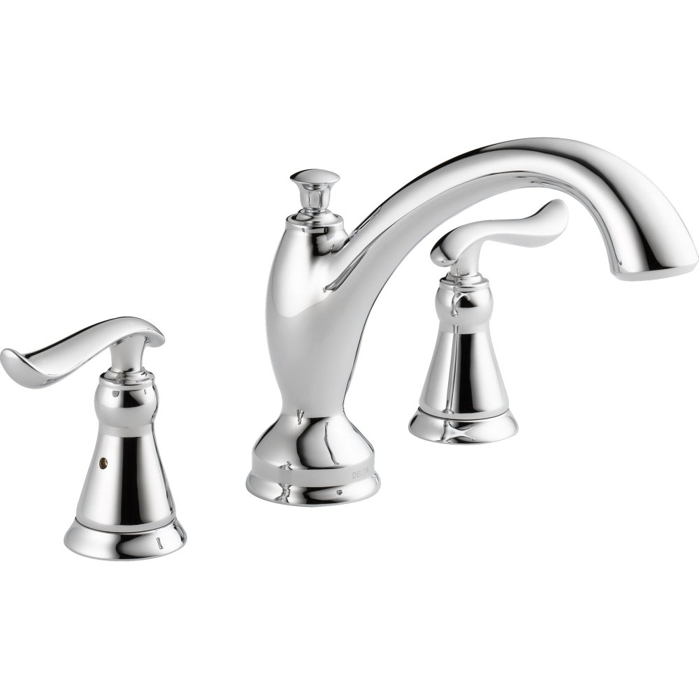 Delta Faucet T2794 Linden Roman Tub Trim in Chrome - Bathroom Faucet for Freestanding Tubs (Rough-In Valve Sold Separately) - Perfect for Luxury Bathroom Renovations and Spa-Like Soaking Experiences