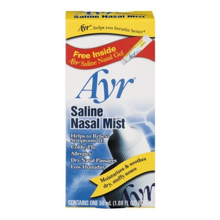Ayr Saline Nasal Mist - 1.69 oz Nasal Spray (10-Pack) | Sterile Saline Solution for Dry Nose, Allergies & Sinus Relief | Perfect for Travel, Home & Office Use