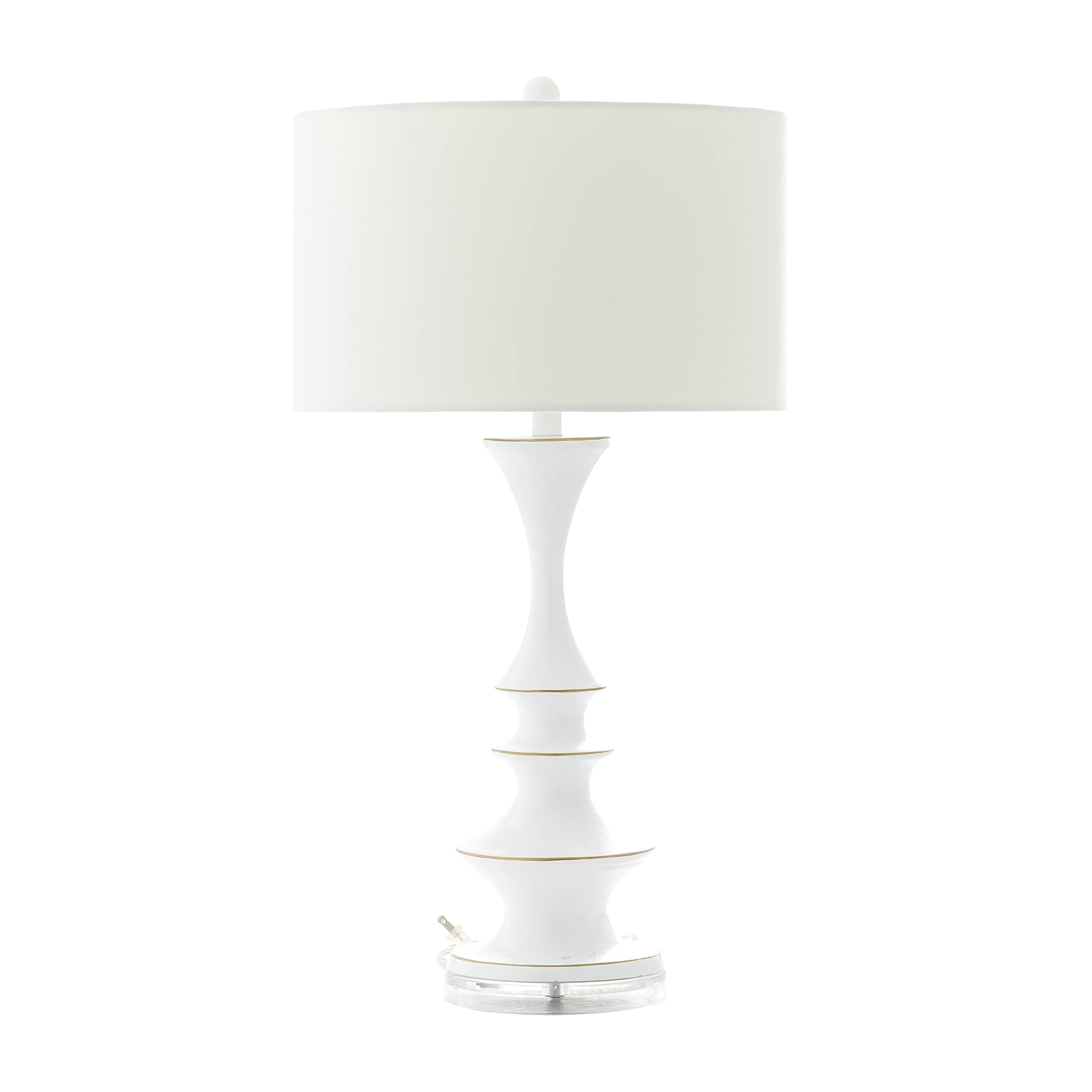 Deco 79 Modern White Polystone Table Lamp with Gold Accents - 16