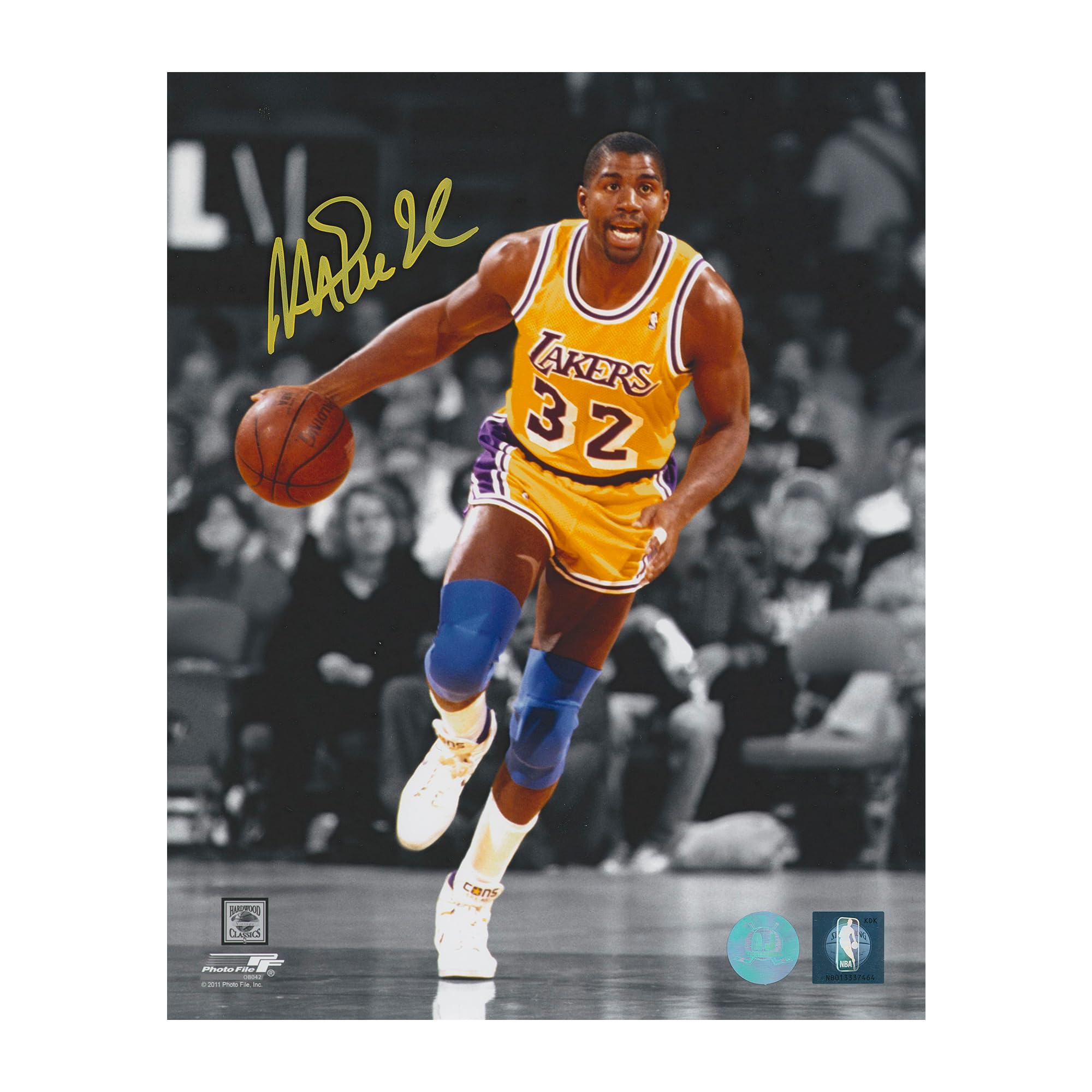 Magic Johnson Signed Lakers Basketball - Limited Edition 8x10 Photo - Authentic NBA Memorabilia - Perfect for Sports Fans, Collectors & Man Cave Decor