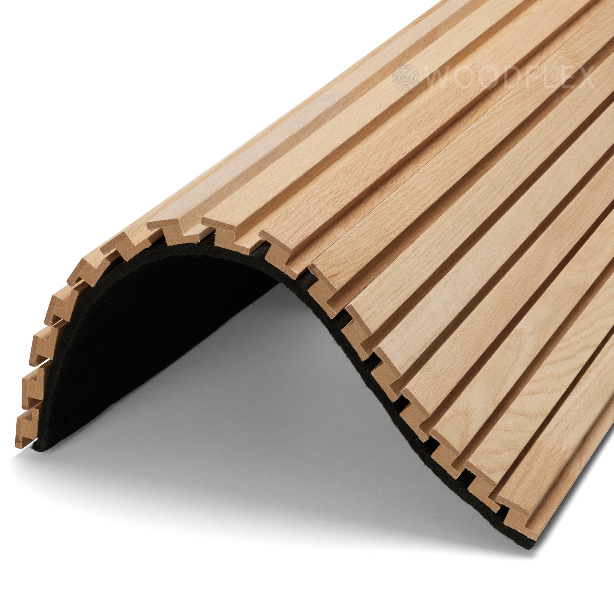Premium WOODFLEX Z-Style Acoustic Wood Slat Panel - 3-Sided Full Wrap Oak Veneer - 2700mm x 600mm - Soundproof Wall Panels for Home Theater, Office & Recording Studio