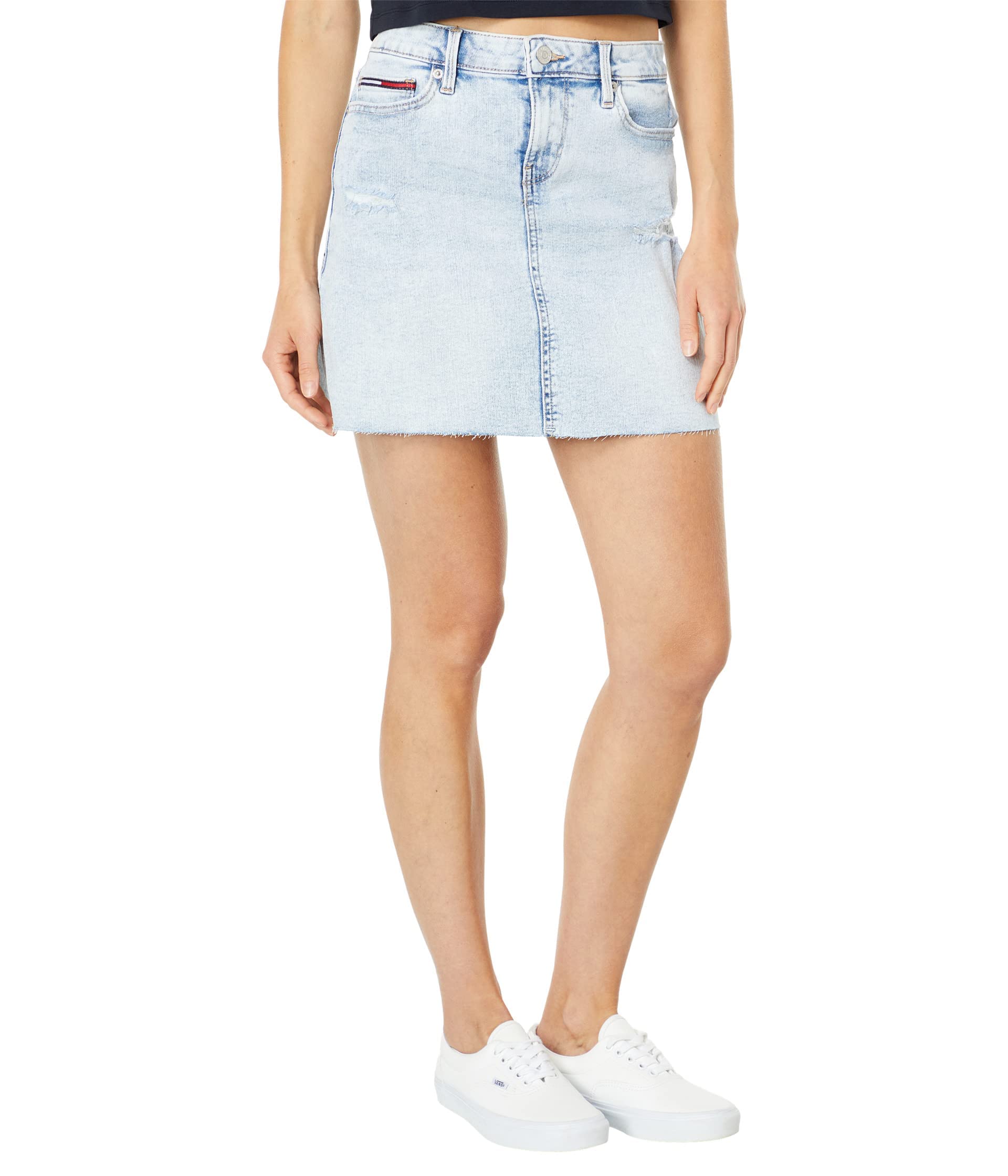 Tommy Jeans Women's Denim Skirt - High Waisted A-Line Denim Mini Skirt for Women | Casual Outfit, Streetwear, Spring Summer Fashion