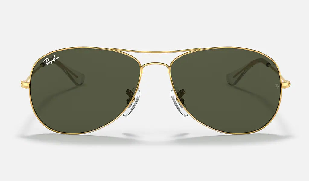 Ray Ban COCKPIT RB3362 001 59mm Gold/Gray Green Polarized Sunglasses for Men & Women - Classic Aviator Style for Driving, Outdoor Activities & Fashion