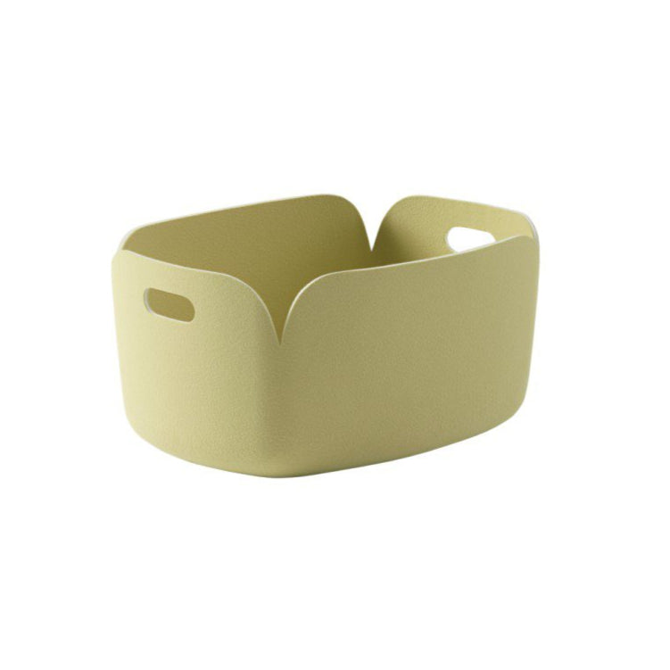 MUUTO Restore Basket - Eco-Friendly Woven Storage Bin in Beige Green | Perfect for Home Organization, Nursery, and Laundry Room Decor