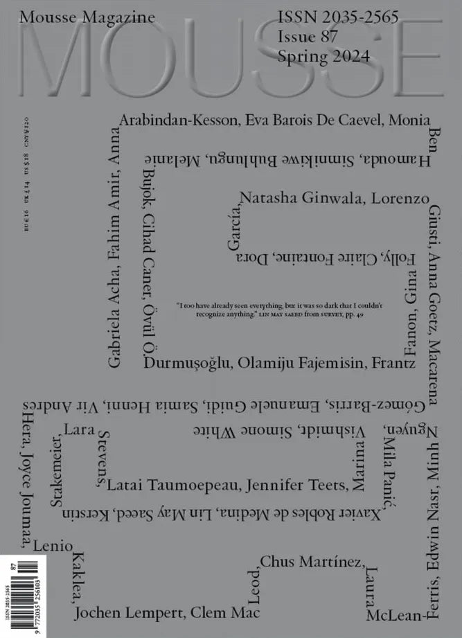 Mousse Magazine Issue 87: Spring 2024 Edition - Contemporary Art & Culture Publication for Collectors and Enthusiasts | Perfect for Coffee Table Displays and Art Inspiration