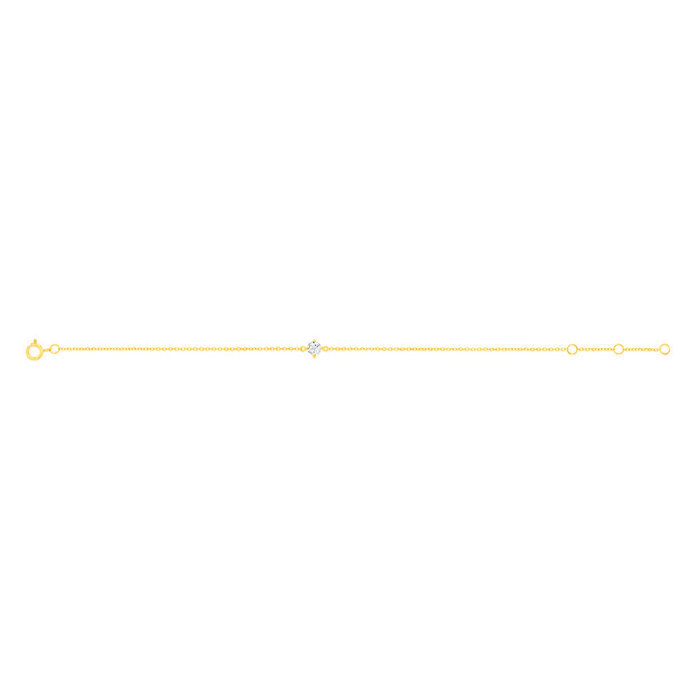 0.30 Carat White Topaz Adjustable Bracelet 17cm in 9ct Yellow Gold - Elegant Jewelry for Women, Perfect for Weddings, Parties & Gifts