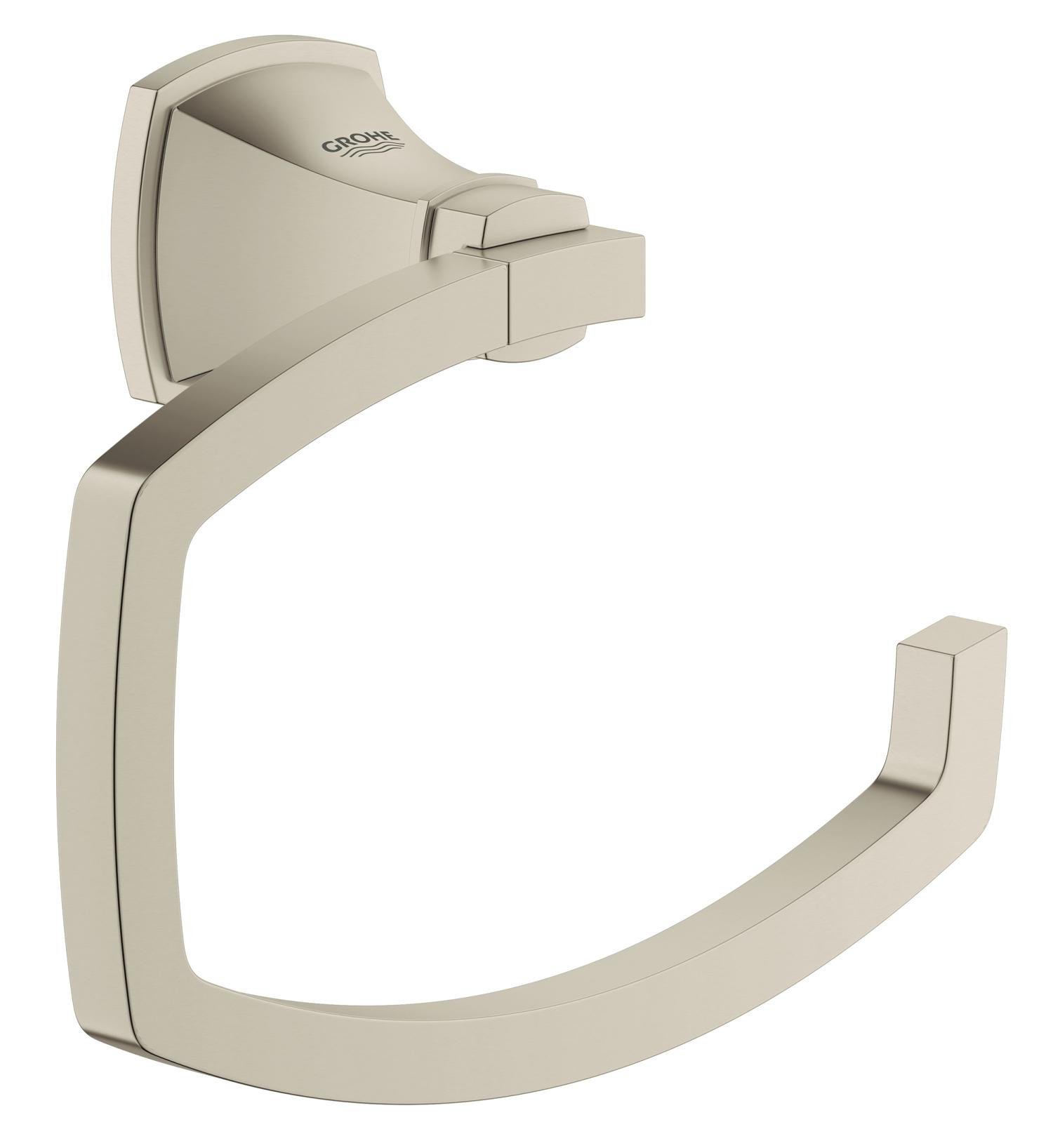 Grohe 40625EN0 Grandera Brushed Nickel Toilet Paper Holder - Modern Bathroom Tissue Dispenser for Home & Commercial Use