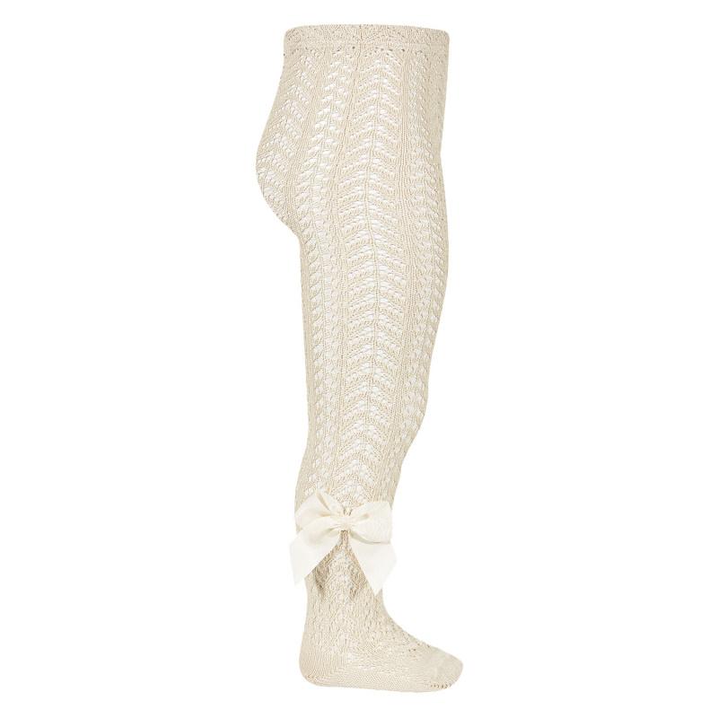 Elegant Linen Lace Openwork Bow Tights - Breathable & Stylish Women's Fashion Tights for Casual Wear, Date Nights & Special Occasions
