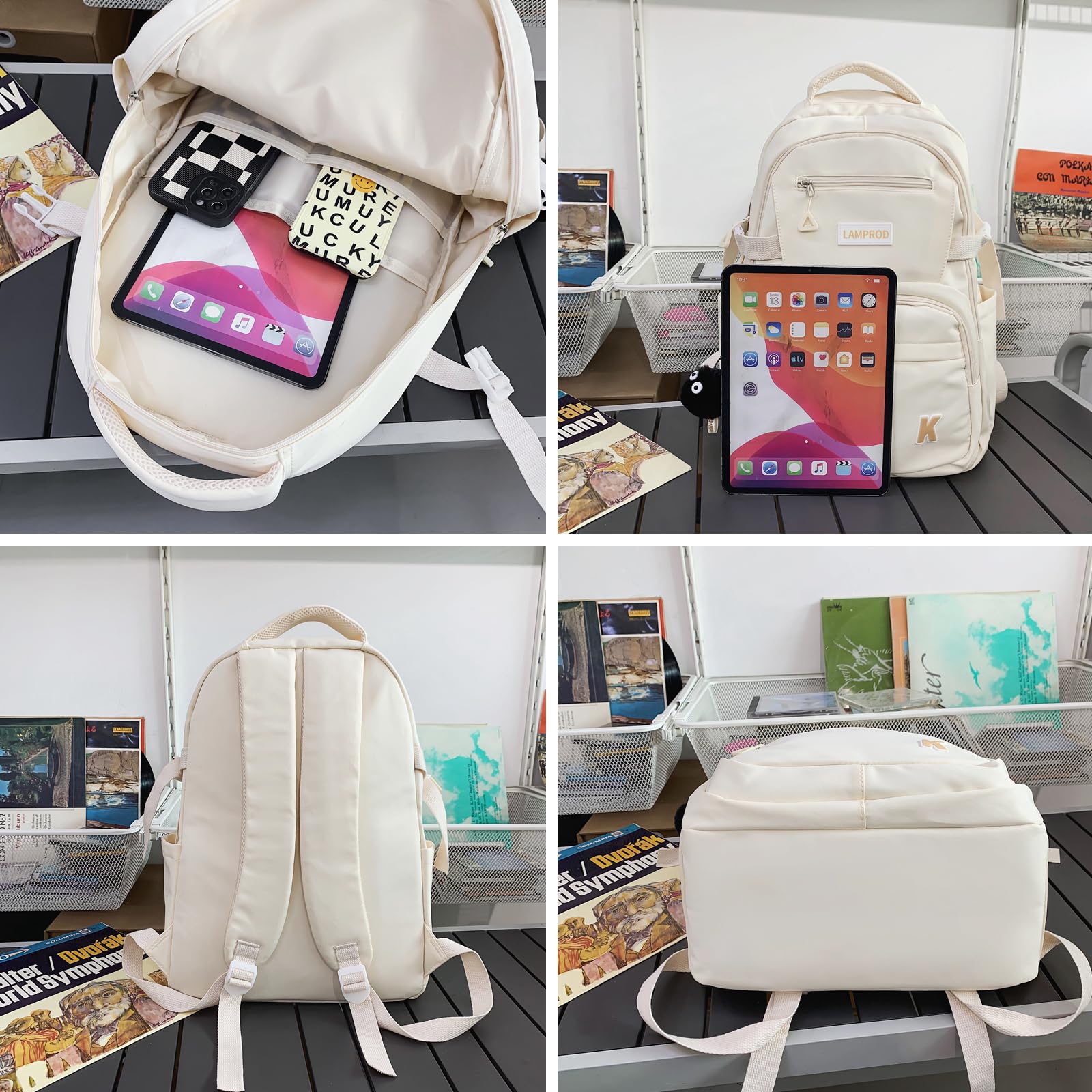 **Stylish Aesthetic Backpack for Girls - Large Capacity School Backpack, Cute Casual Daypack for Middle School & College Students, Travel Backpack for Kids (Black) - Perfect for School, Travel & Daily Use**