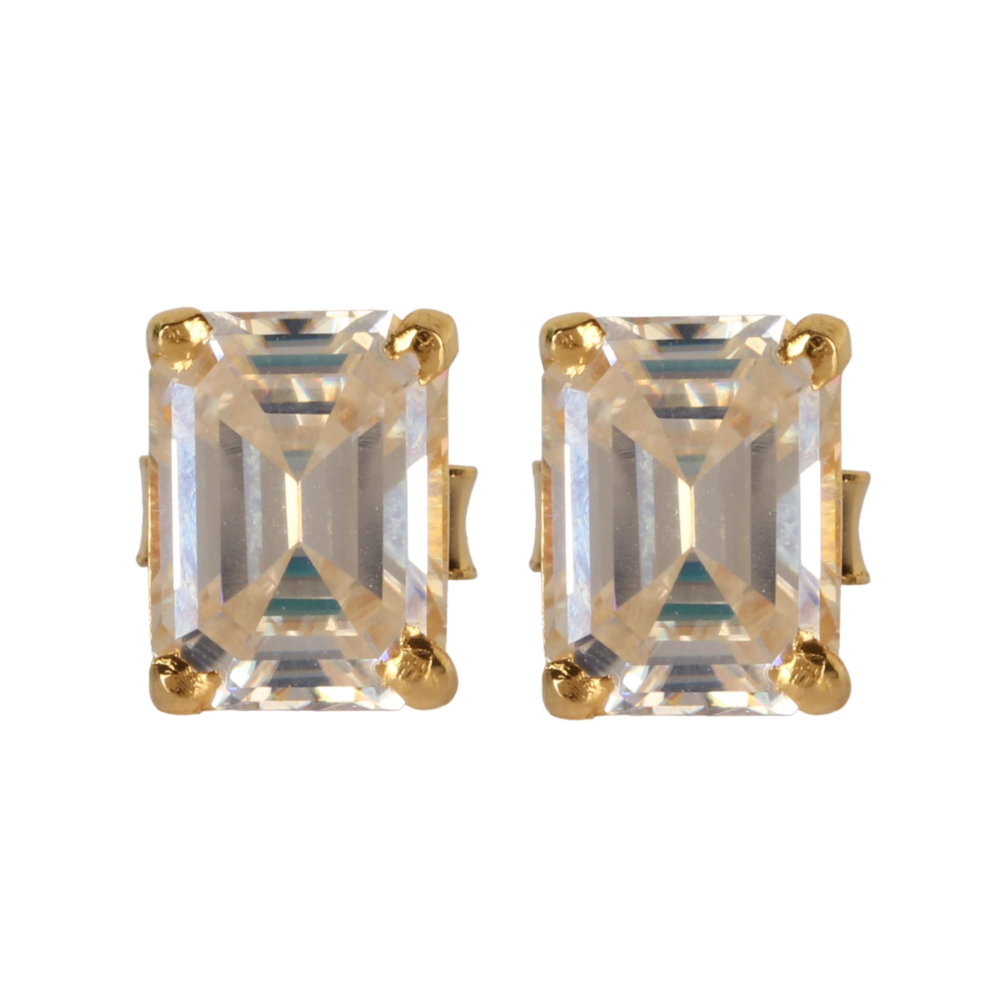 GEMHUB 2.39 Gram White Diamond 4 Prong Stud Earrings for Women - Elegant Small Earrings for Everyday Wear, Date Night & Special Occasions