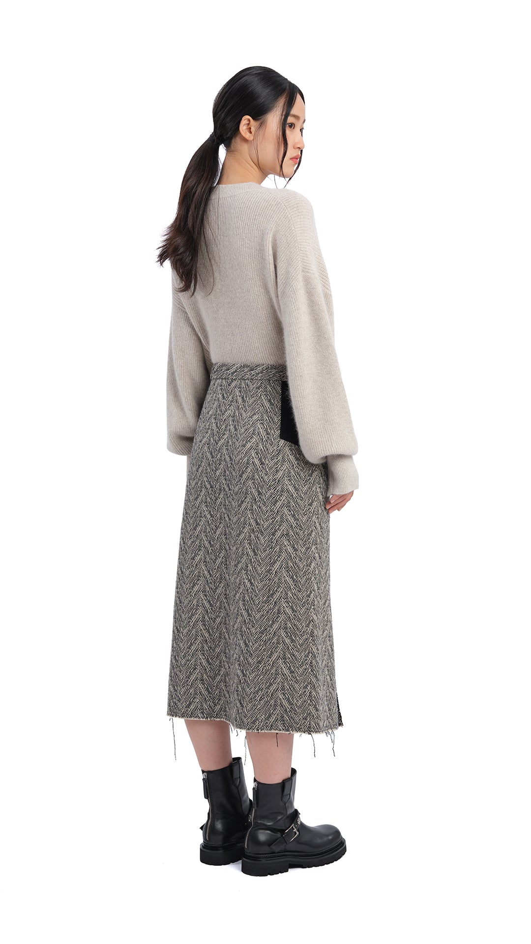 Stylish Herringbone Pencil Skirt for Women - Classic Office & Party Wear - Perfect for Work, Cocktail Events & Formal Occasions