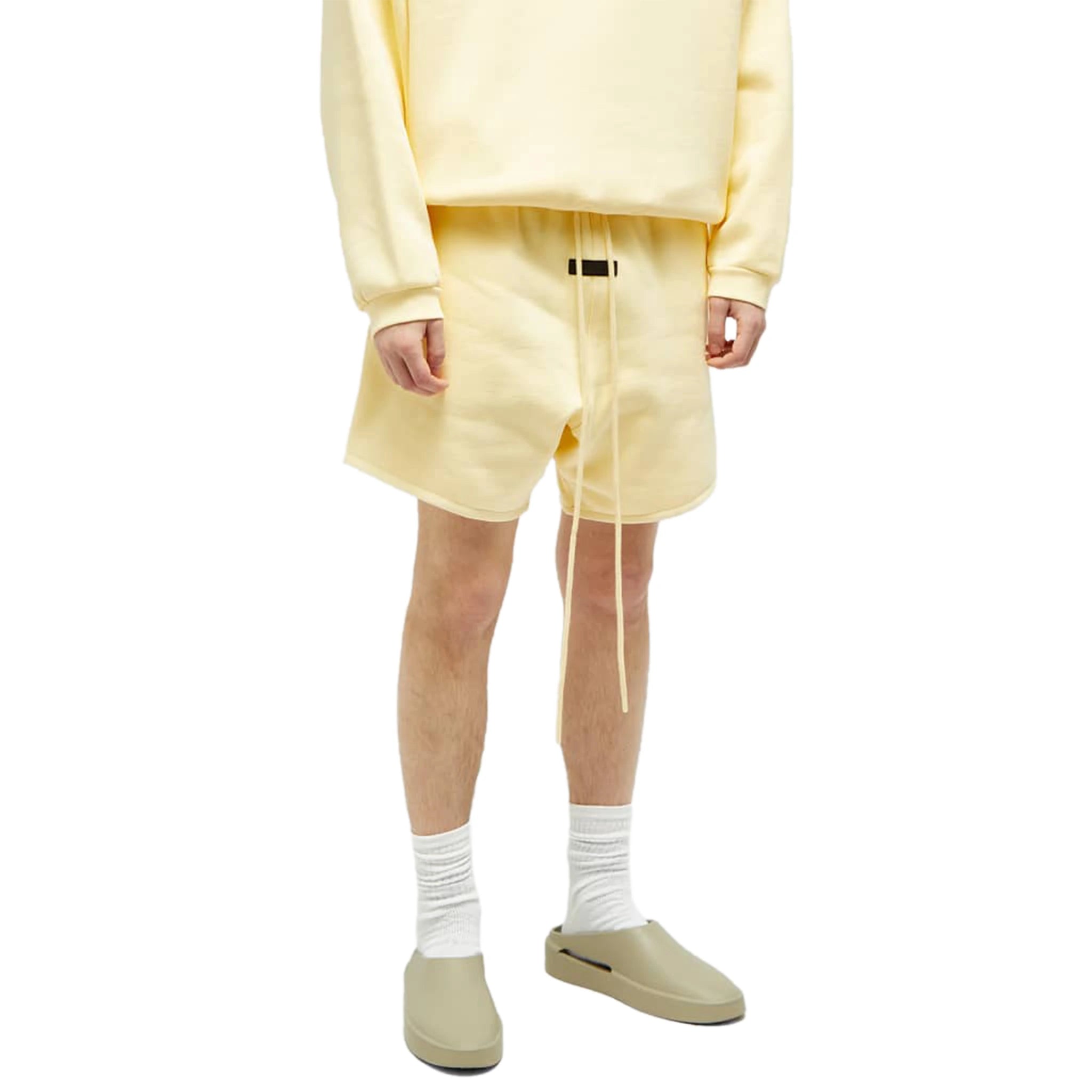 Fear of God Essentials FW23 Garden Yellow Shorts - Men's Casual Loungewear for Summer & Streetwear Outfits