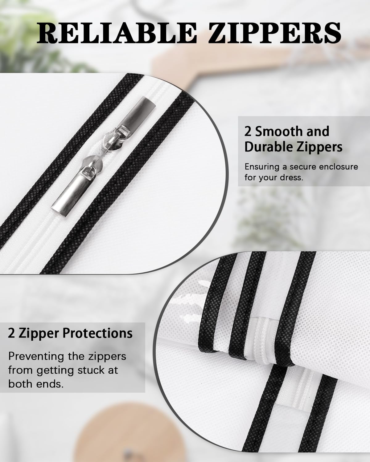Lzerking 72'' Wedding Dress Garment Bag with 20'' Gusseted Expansion & Accessories Pouch - Breathable Long Gown Storage Cover for Bridal Dresses, Formal Wear, Travel & Closet Organization