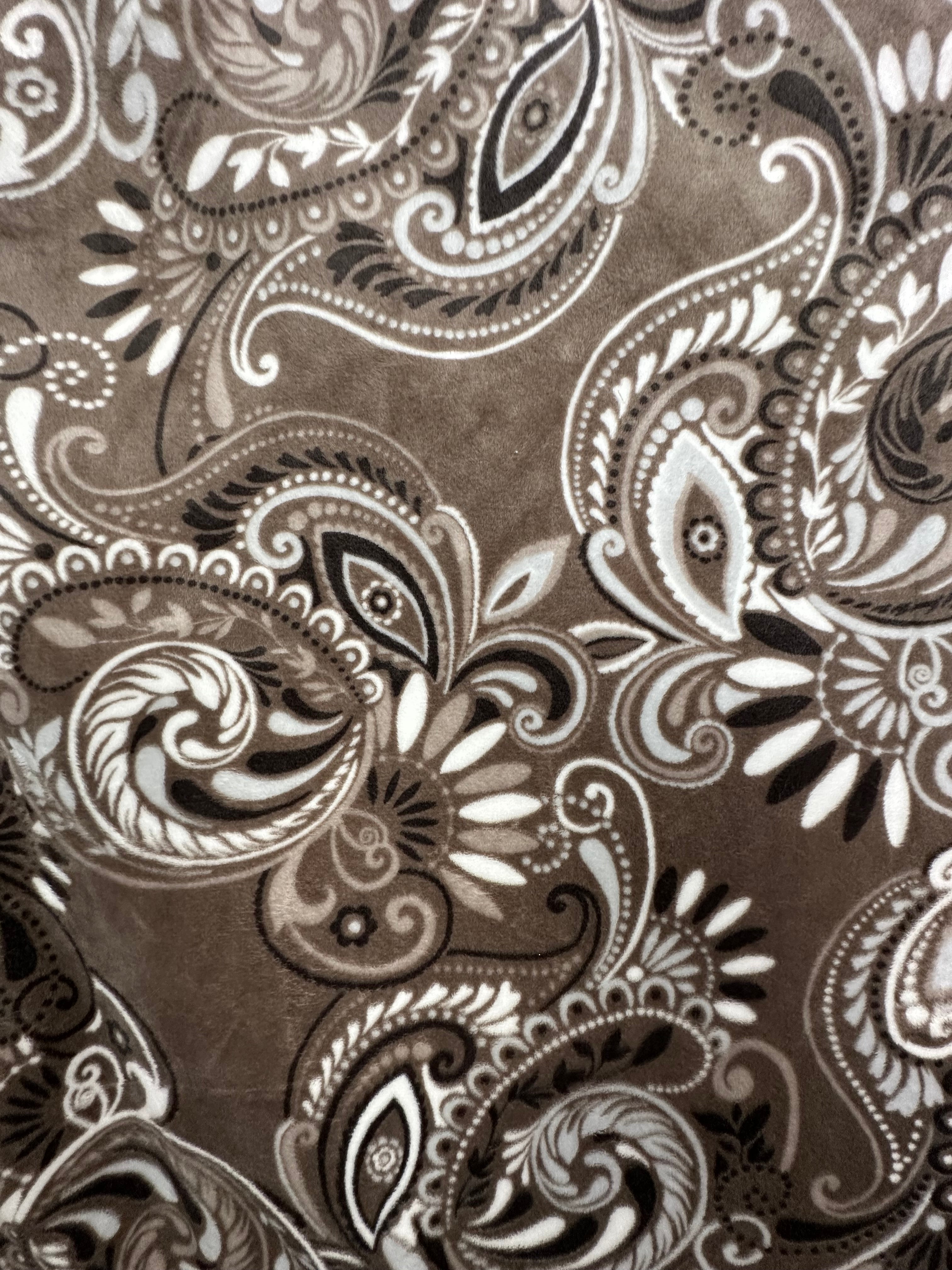 Paisley Taupe on Light Taupe Florence Extra Large Adult Blanket 53x81 Inches - Soft Cozy Throw for Couch, Bed & Home Decor