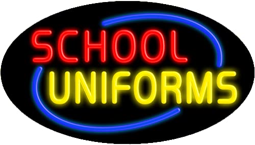 Custom School Uniforms Neon Sign #14488 - Handmade in USA - Perfect for Classroom Decor, School Spirit Events & Teacher Appreciation Gifts