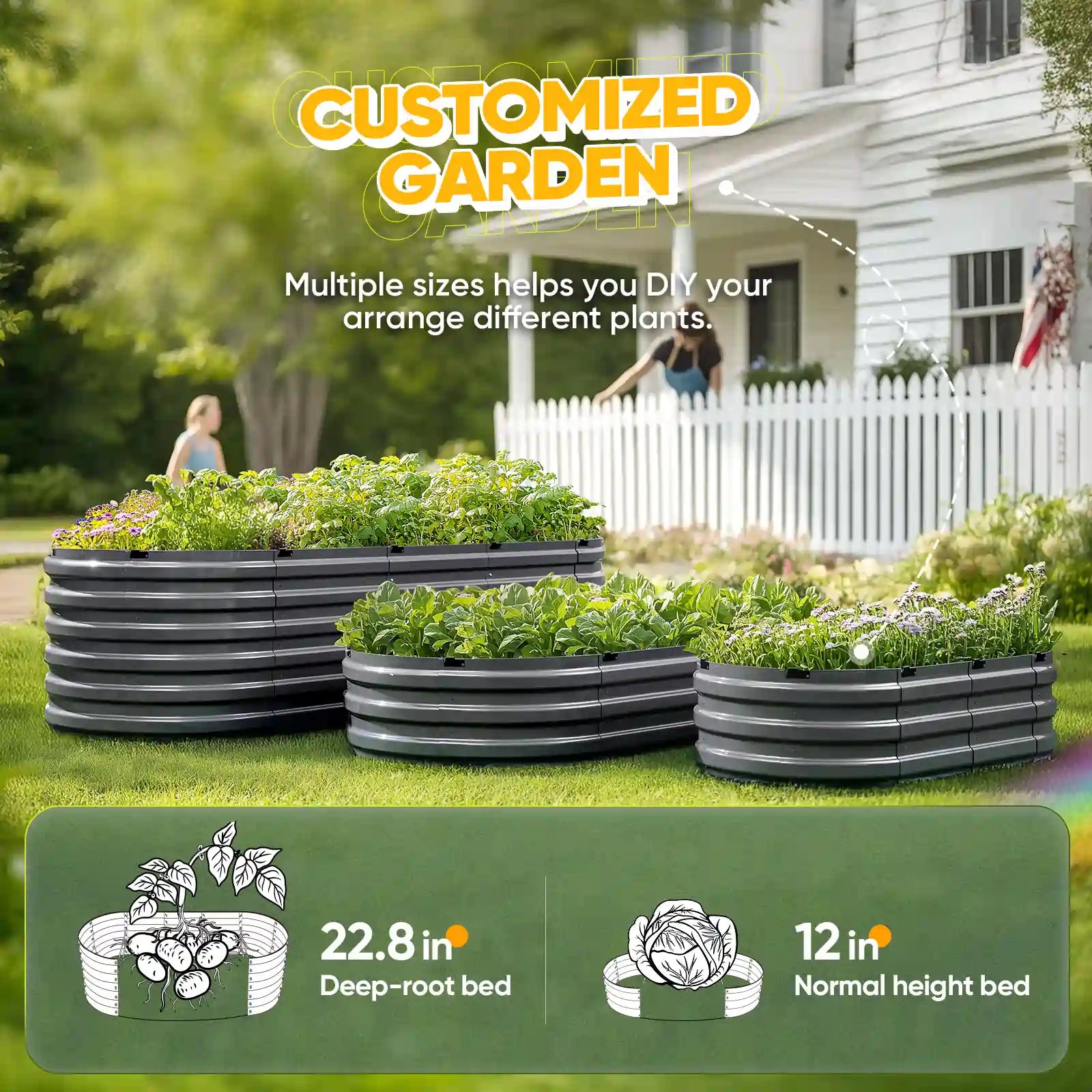 Sturdy Screwless Raised Garden Bed Kit - Easy Assembly Elevated Planter Box for Vegetables, Flowers & Herbs - Perfect for Backyard, Patio & Urban Gardening