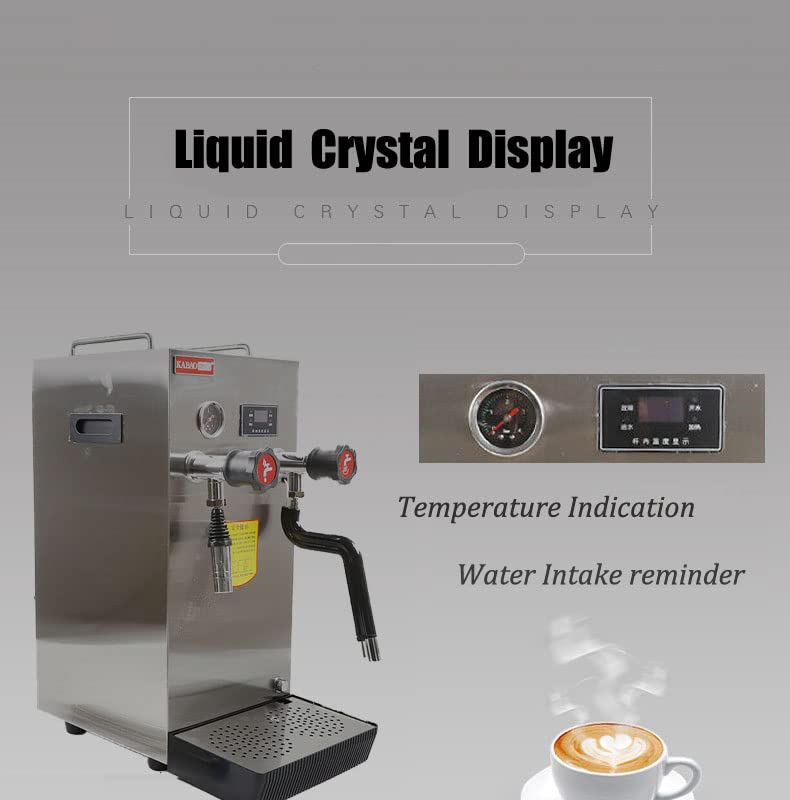 8L/2.1 Gallon Commercial Milk Frother - Full Automatic Electric Milk Foam Maker with Steam Boiling & LCD Display for Coffee Shops, Bubble Tea Stores and Home Baristas