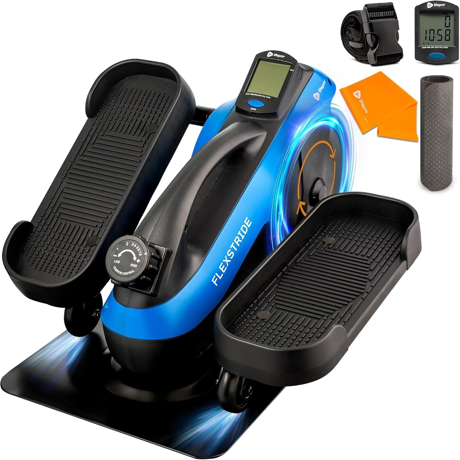 Lifepro Portable Under Desk Elliptical Machine - Motorized Mini Pedal Exerciser for Home & Office Workouts, Leg Toning & Energy Boost - Compact Foot & Leg Exerciser with Fitness App - Perfect for Sedentary Workers & Home Gym