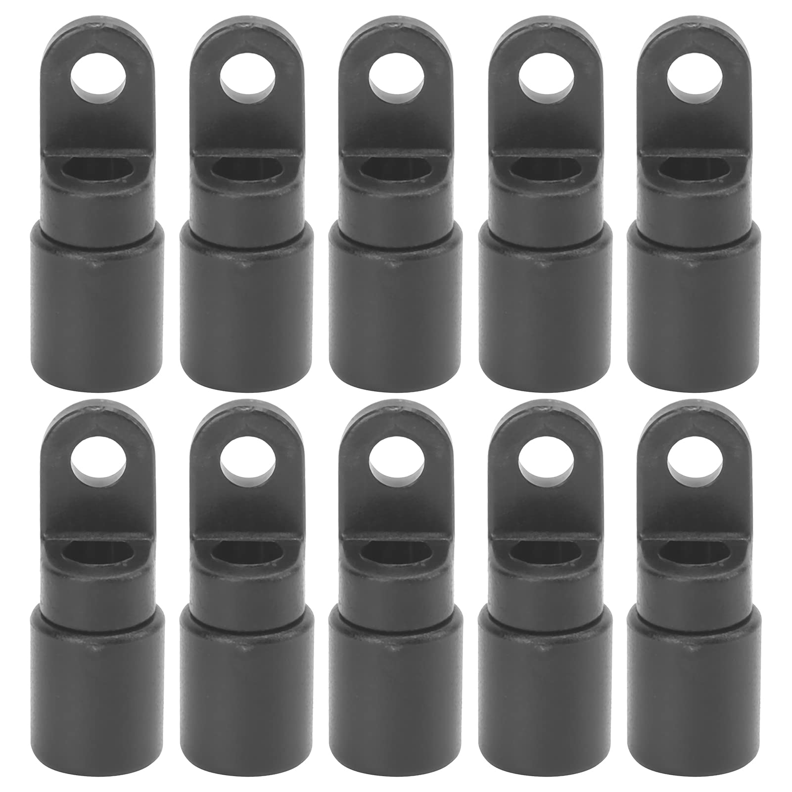 VGEBY 10Pcs Shock Cord Hooks - Heavy Duty Plastic Bungee Cord Hooks for 1/4 Inch Rope Terminal Ends - Perfect for Boat, Kayak, Canoe, Marine & Outdoor Gear Organization (Great for Securing Cargo, Camping Equipment & Water Sports Accessories)