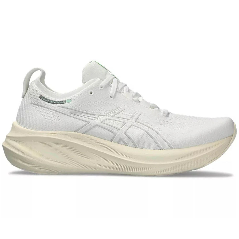 ASICS Gel-Nimbus 26 Men's Running Shoes - White/White - Size 8 D Medium - Premium Cushioning for Long-Distance Running & Marathon Training