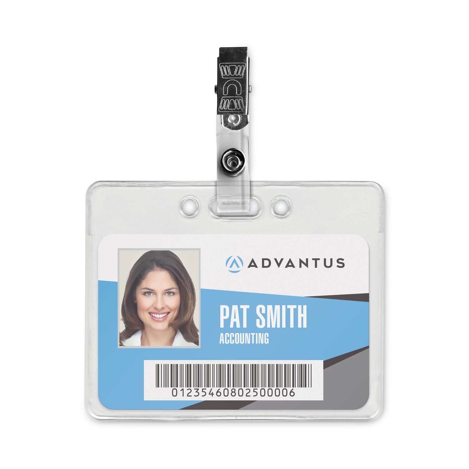 Advantus Clear Badge Straps with Clips - 0.38