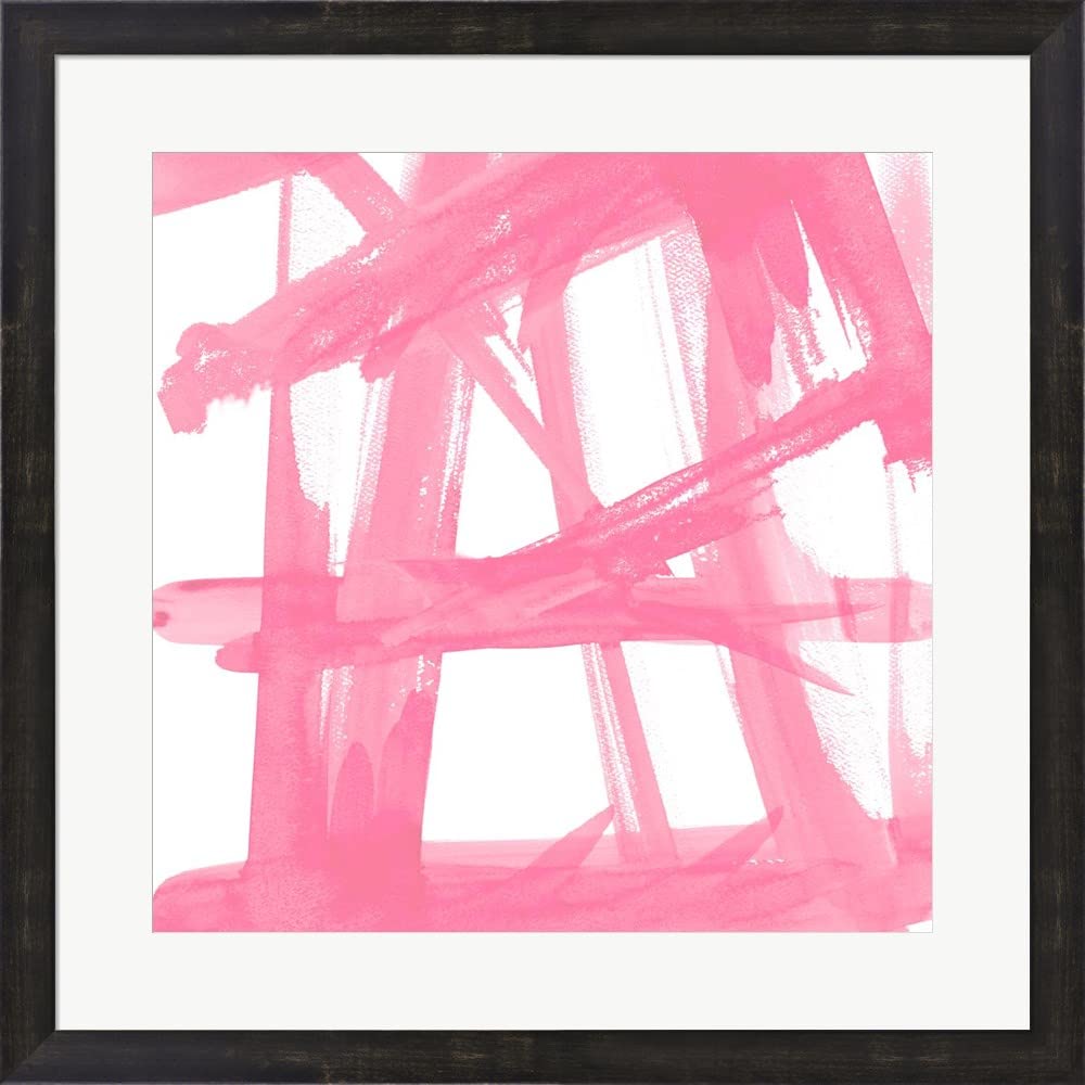 SD Graphics Studio Framed Art Print - Pink March Wall Picture with Espresso Brown Frame, 25x25 Inches - Perfect for Living Room, Bedroom & Office Decor