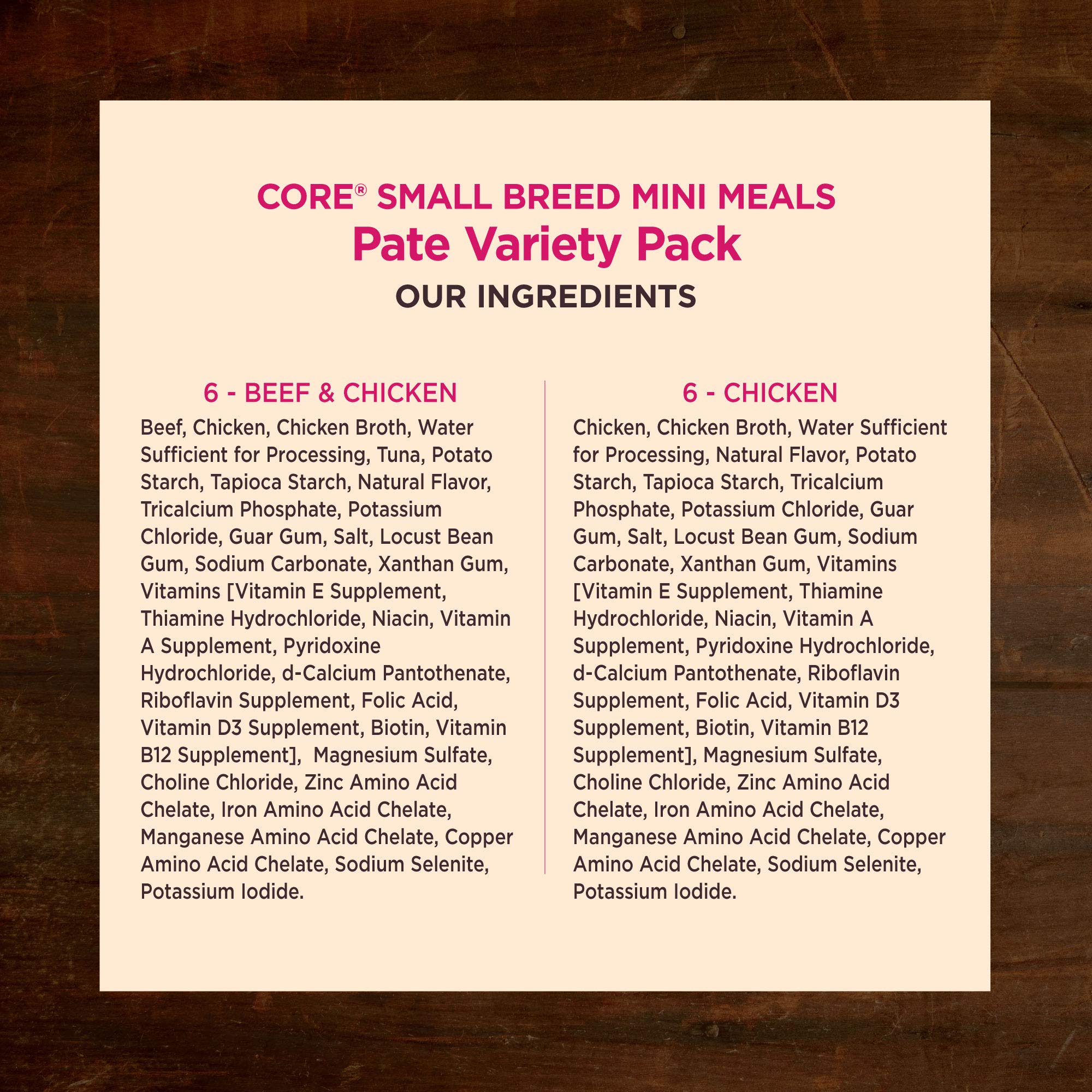 Wellness CORE Natural Grain Free Small Breed Mini Meals Pate Variety Pack - 12 Pack of 3oz Cans for Puppies & Small Dogs | High Protein, Digestive Health | Perfect for Travel, Training & Daily Feeding
