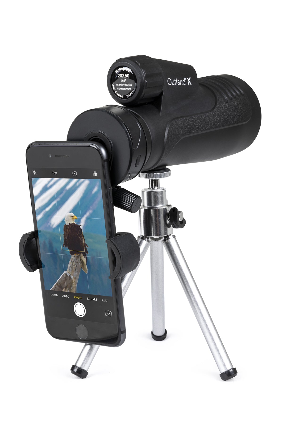 Outland X 20x50mm High Power Monocular Telescope with Tripod & Smartphone Adapter - Perfect for Bird Watching, Hunting, Hiking and Outdoor Adventures
