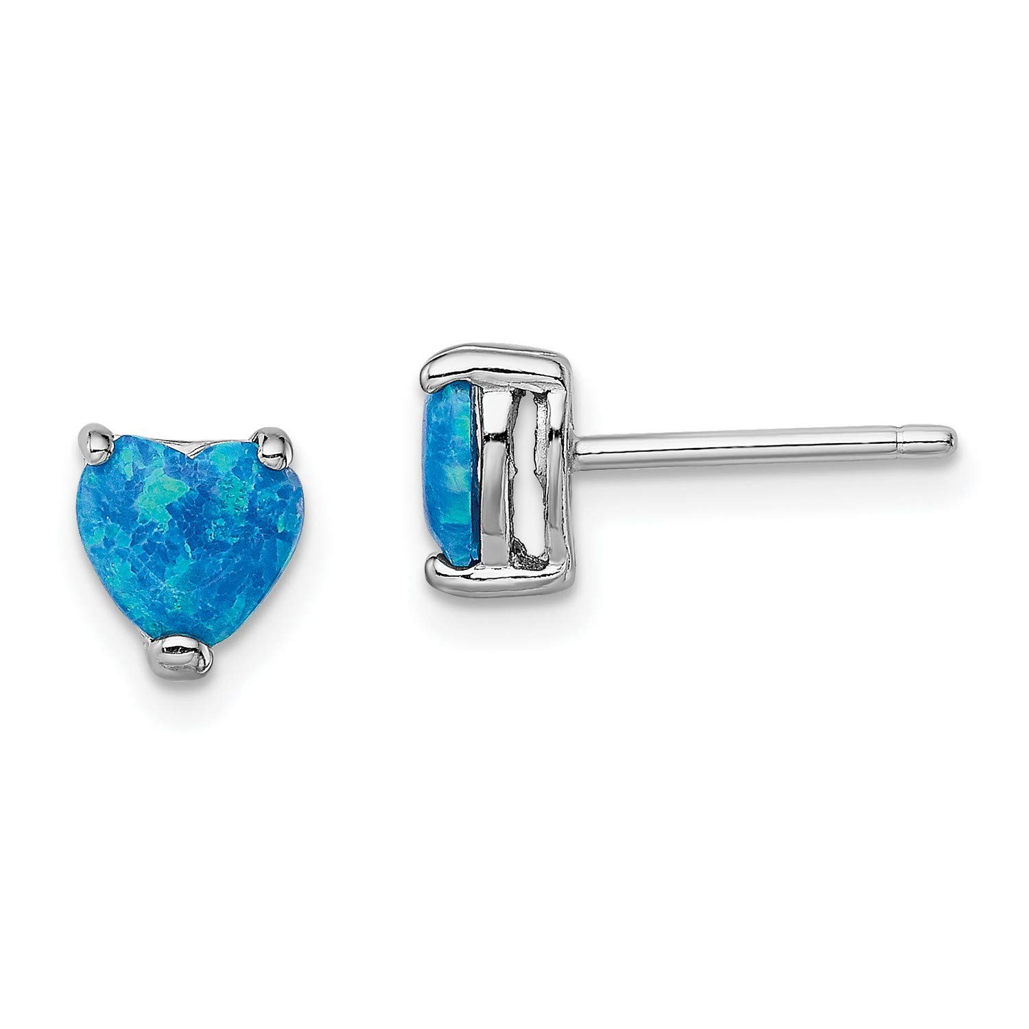 3-Piece Sterling Silver Created Opal Heart Earrings Set | Dainty Jewelry for Women | Perfect for Valentine's Day, Anniversary & Everyday Wear