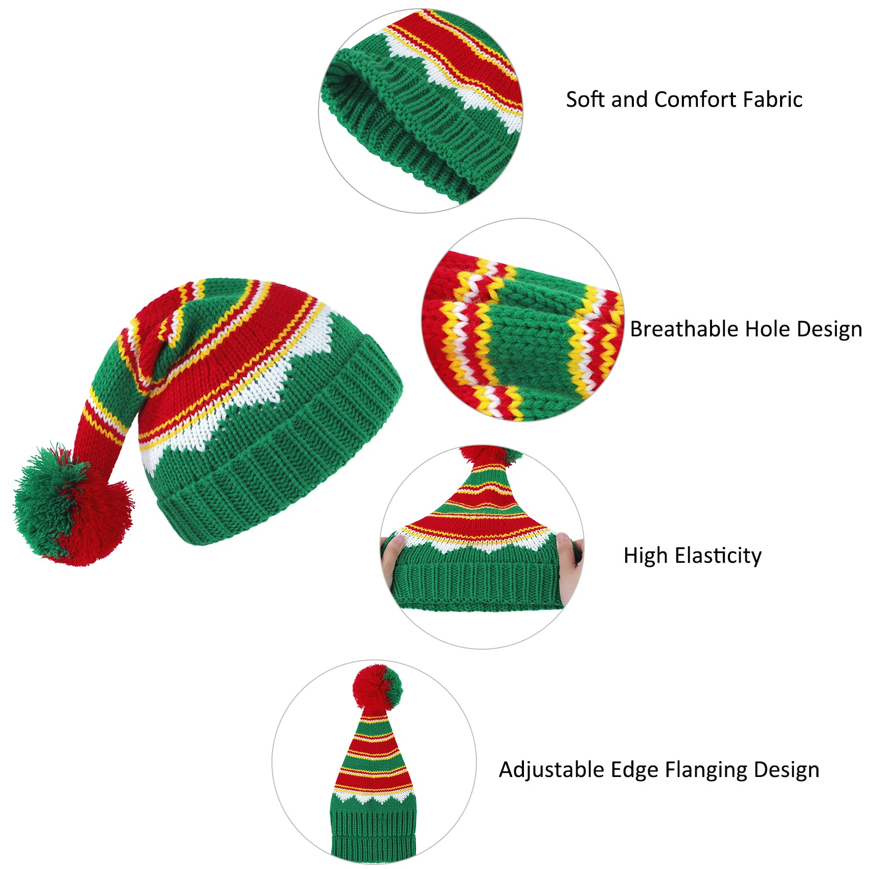 Durio Santa Hat for Kids & Adults - Warm Christmas Hats for Women, Men & Children - Festive Winter Holiday Accessories - Perfect for Christmas Parties, Family Gatherings & Holiday Photos