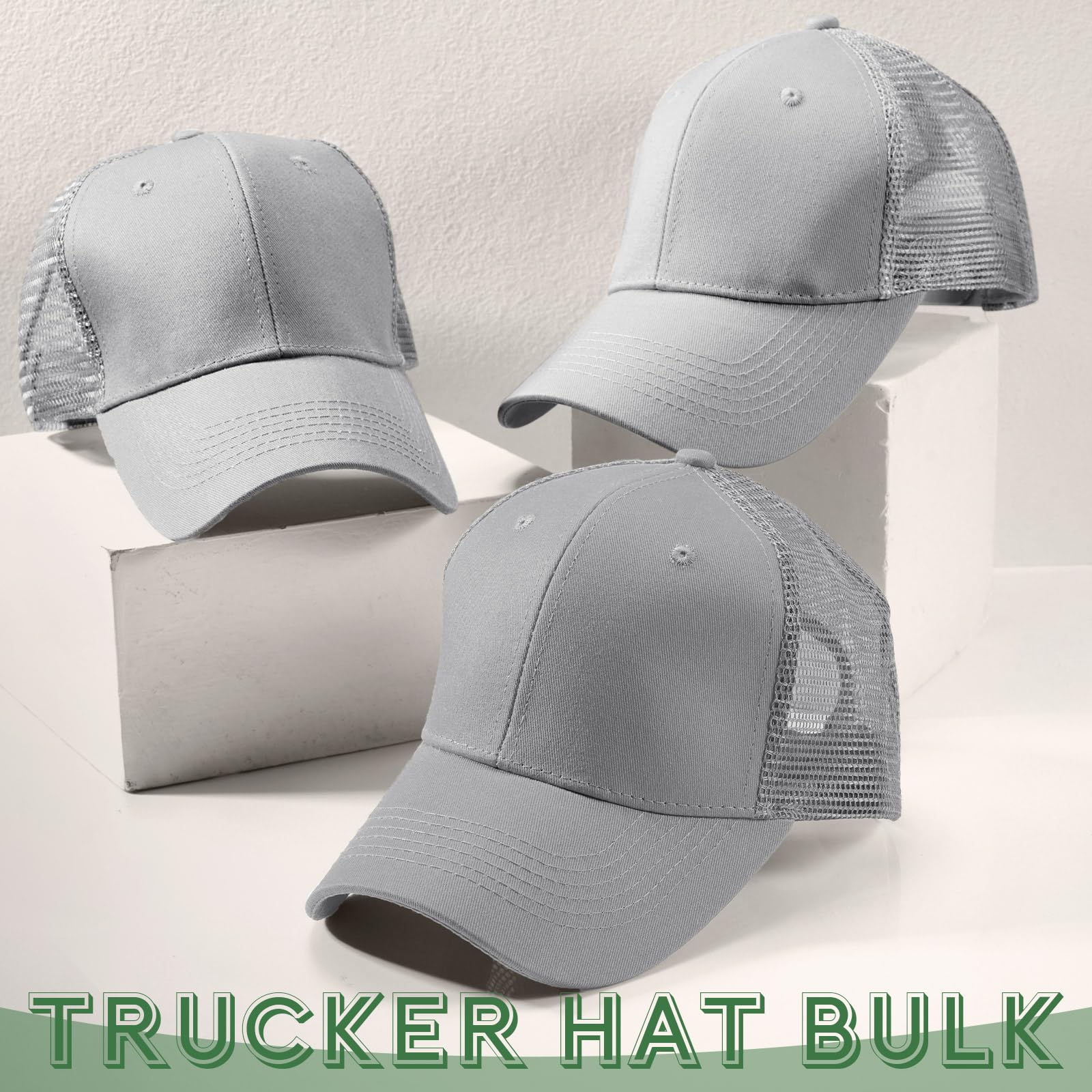 Retisee 32 Pack Bulk Blank Trucker Baseball Caps - Adjustable Back Strap Sublimation Hats for Men & Women - Perfect for Sports, Events, and Custom Printing Business