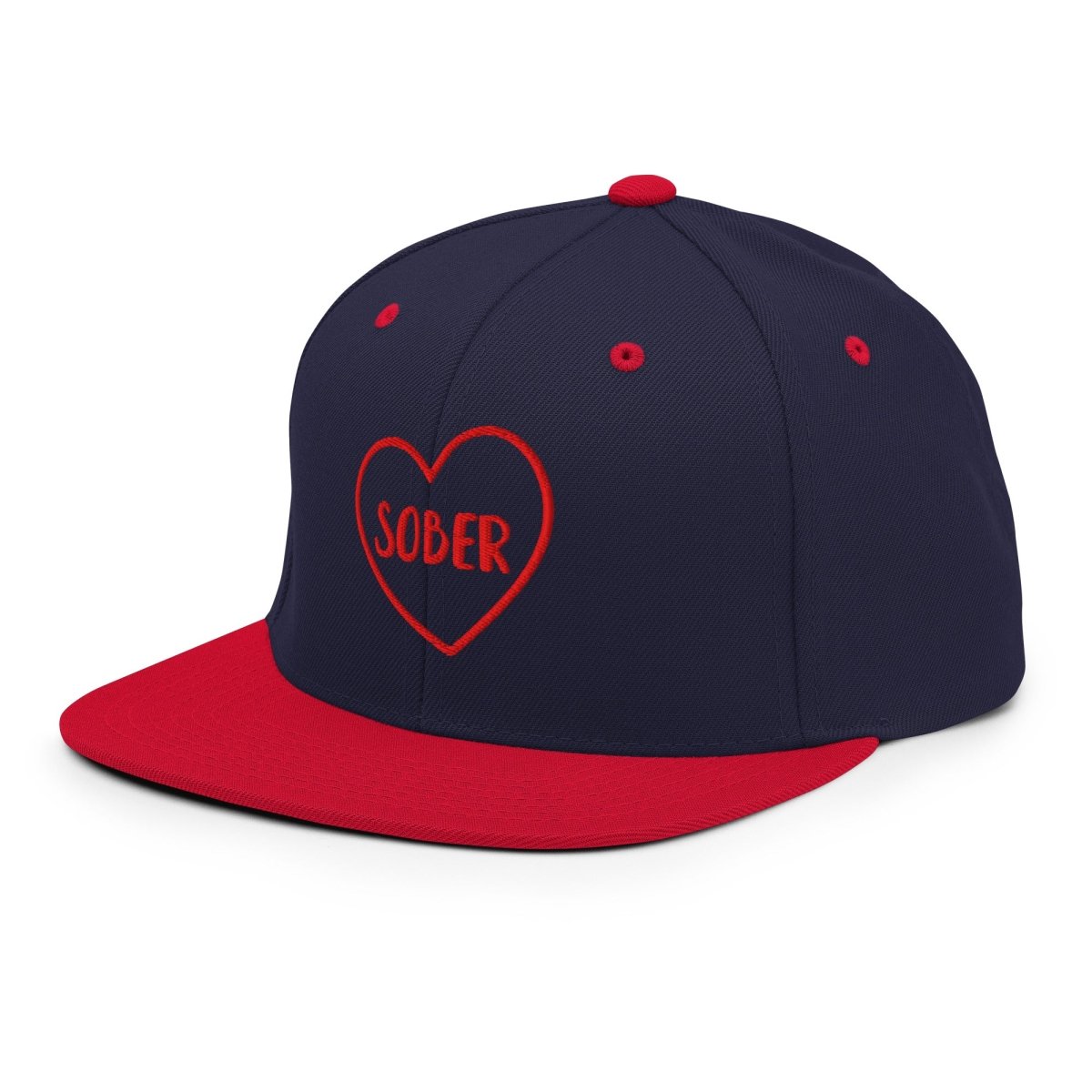 SOBER in a Heart Embroidered Snapback Hat - Stylish Unisex Baseball Cap for Men & Women - Perfect for Casual Wear, Sports, and Outdoor Activities