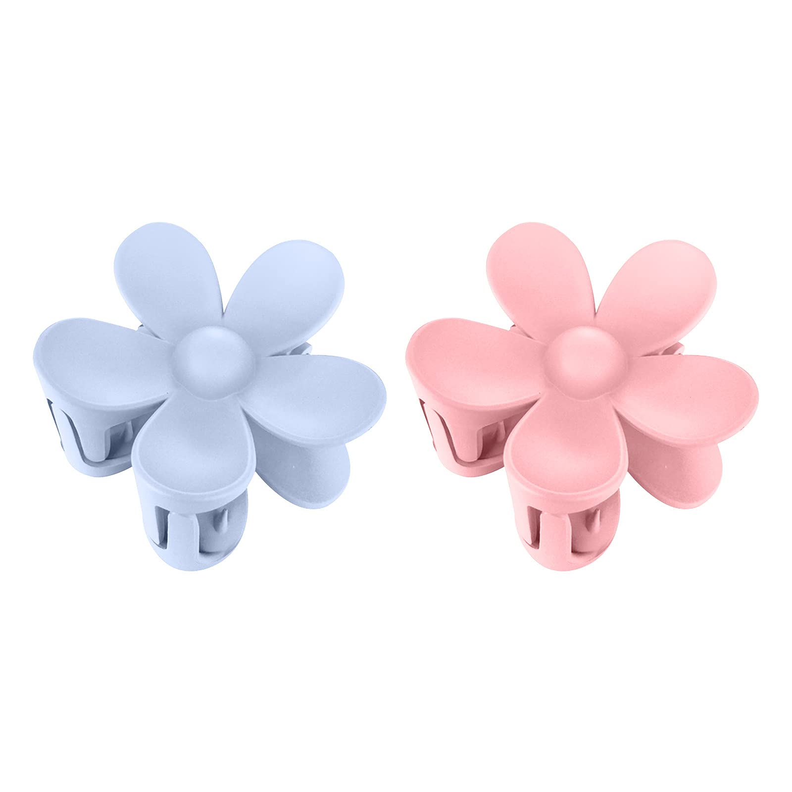 Matte Flower Hair Claw Clips - Non-Slip Big Hair Barrettes for Women & Girls (6PCS, 6 Colors) - Perfect for Medium to Thick Hair, Everyday Styling & Updos