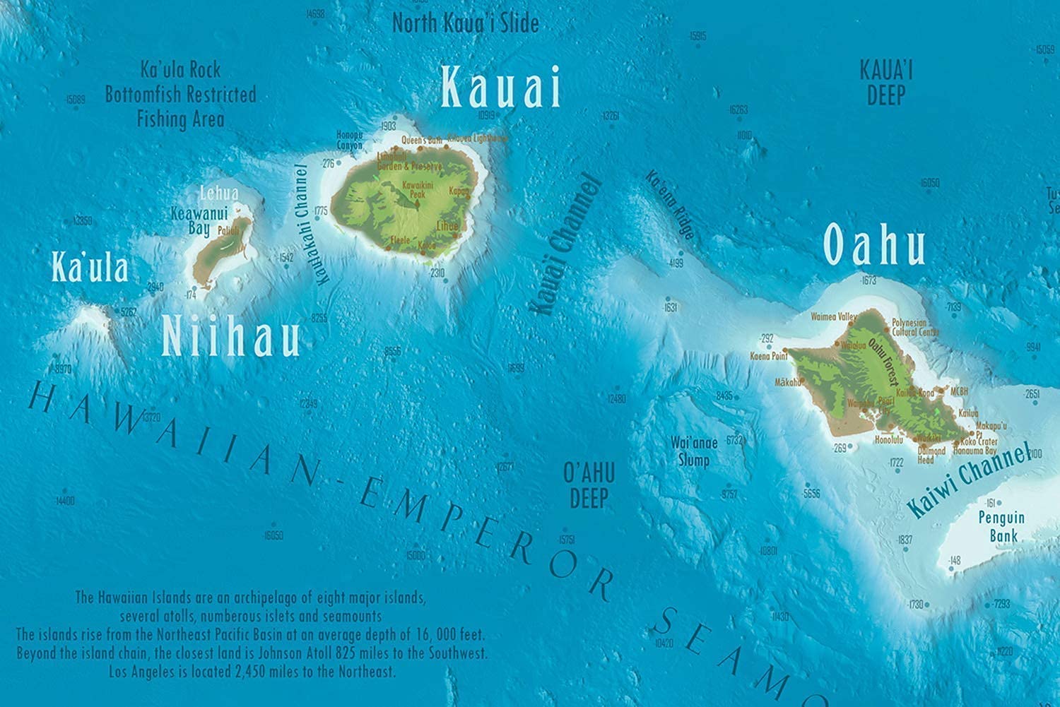 Hawaii Map Wall Art - 36x24 Inch Framed Hawaii State Map with 500 Travel Pins - Professional Geographer Designed Hawaiian Decor for Home, Office & Travel Inspiration