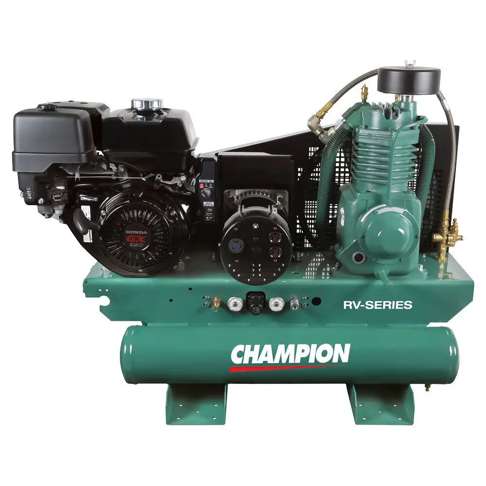 Champion 2-in-1 Portable Air Compressor & Generator - 115V/7HP Gas Powered (Model HGRV7 LPH G) for Home, Jobsite & Emergency Power Backup