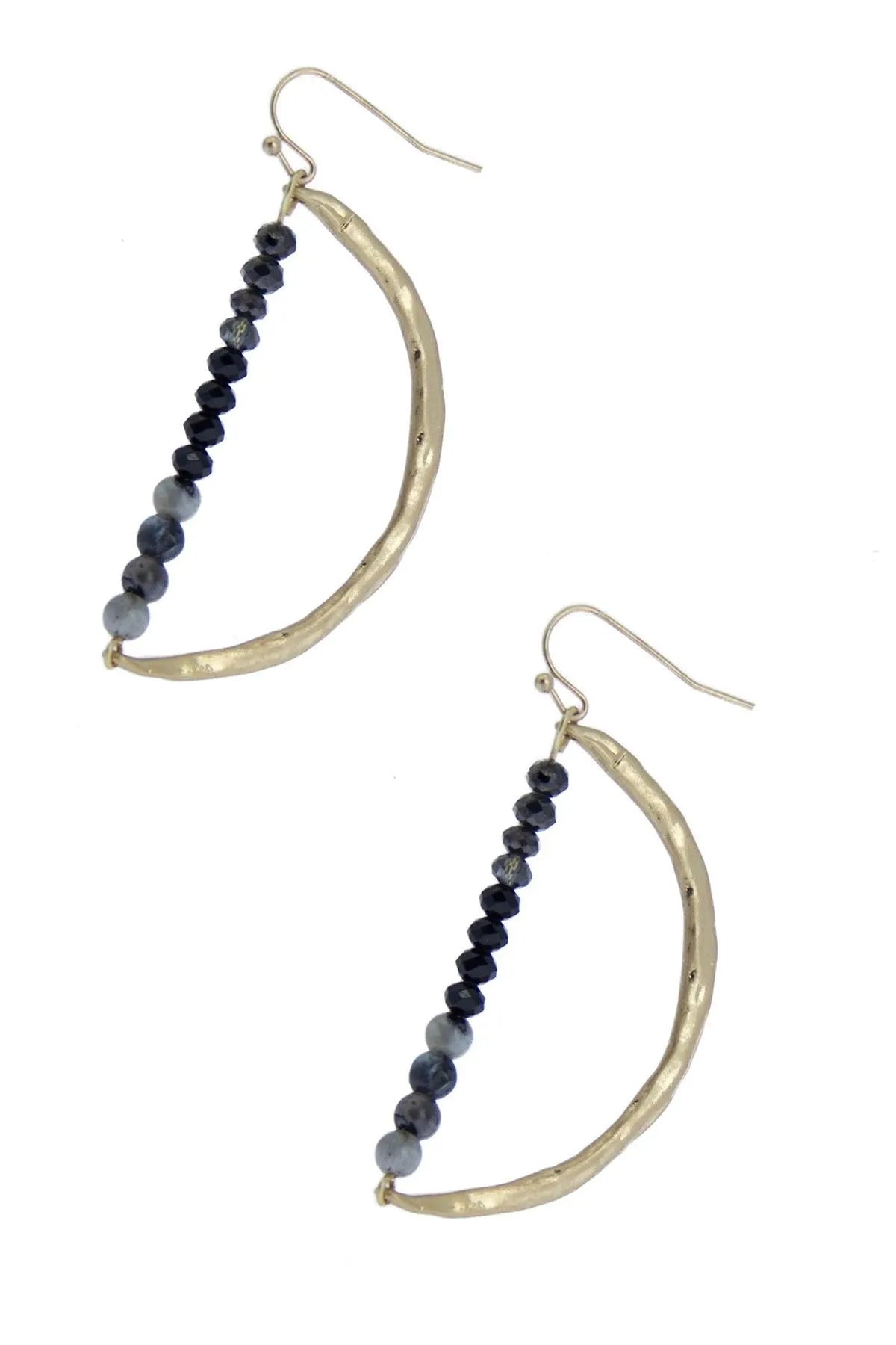 Semi Circle Glass Bead Dangle Earrings for Women - Bohemian Chic Jewelry for Parties, Weddings & Everyday Wear