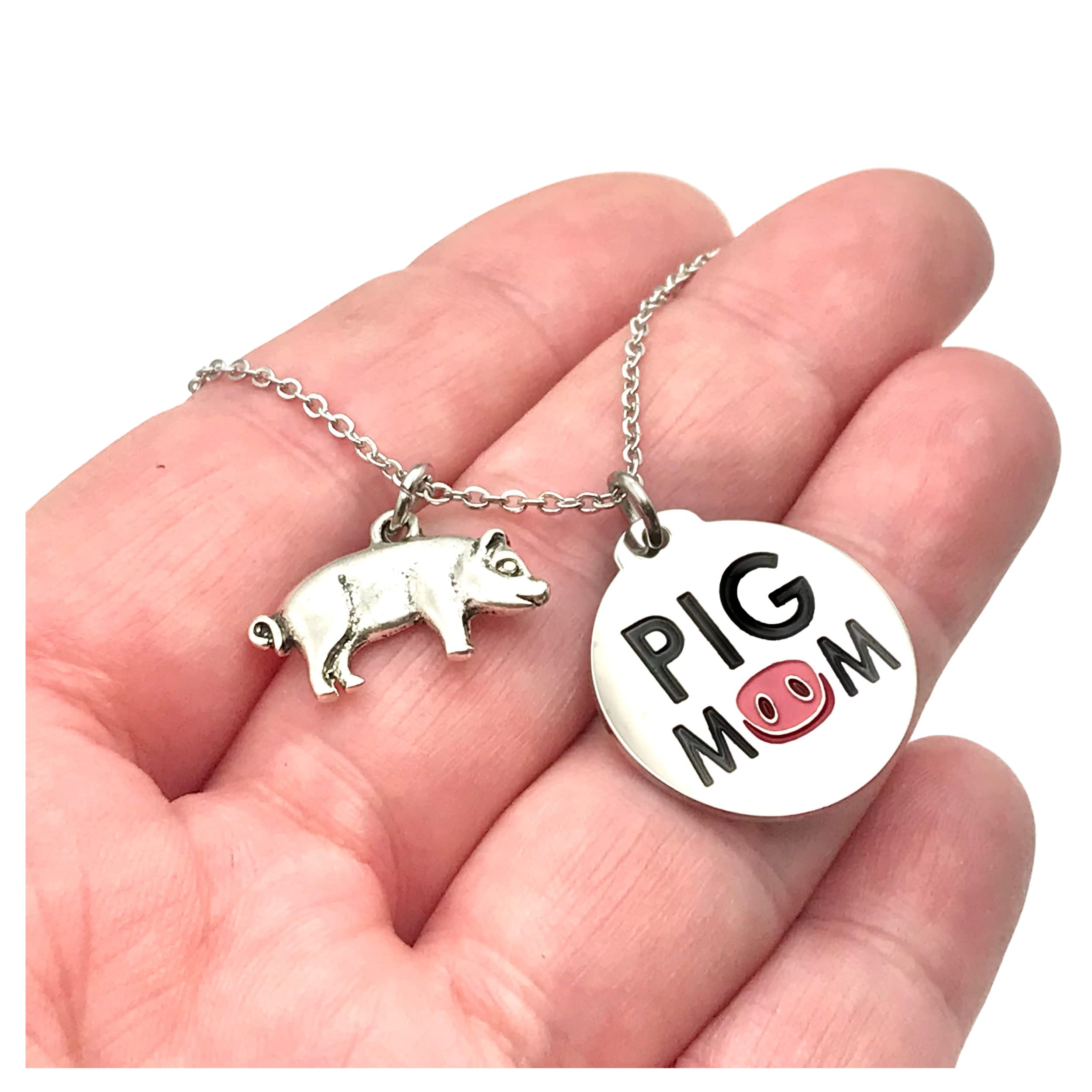 Pig Mom Necklace - Piggy Charm 18