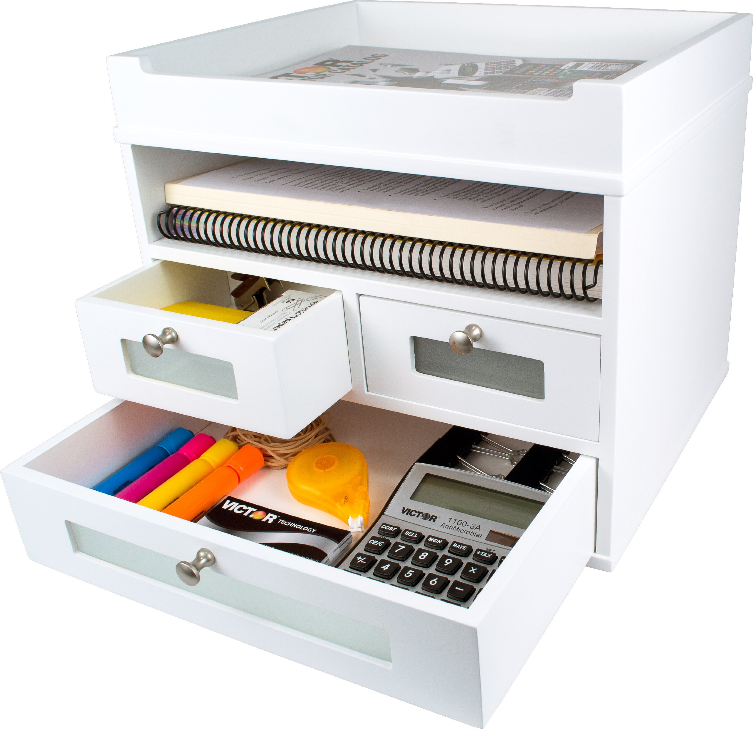 Victor Pure White Desktop Organizer - 10.8