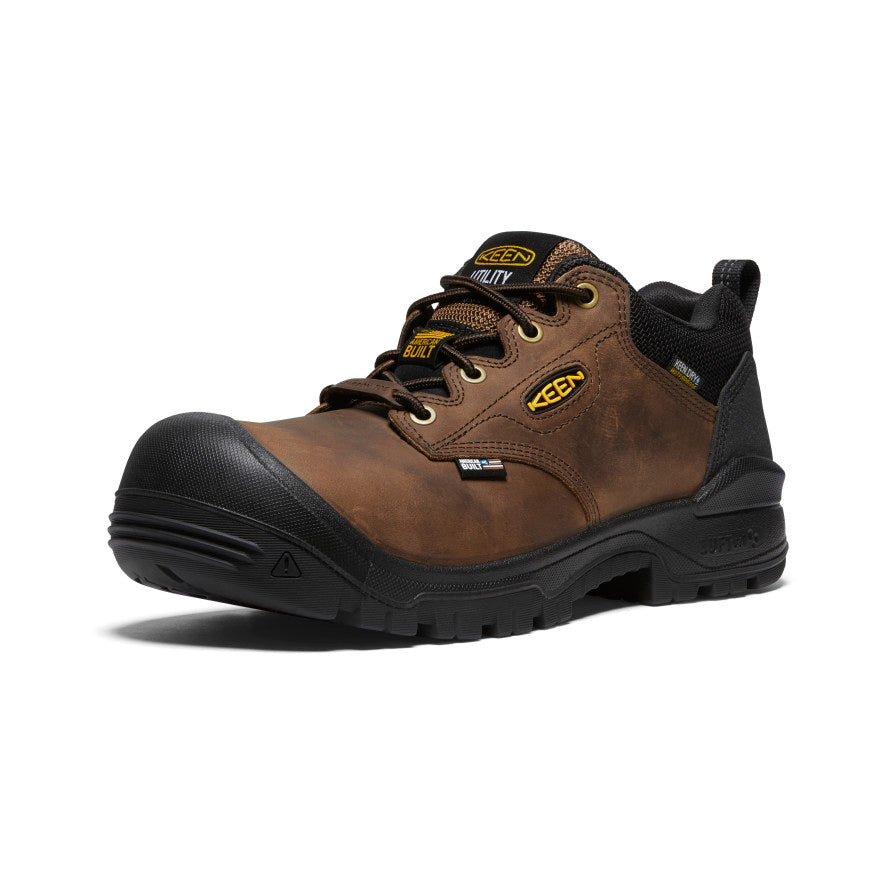 Waterproof Men's Independence Oxford Shoes with Carbon Toe - Dark Earth/Black | Slip-Resistant Work Boots for Construction & Outdoor Activities
