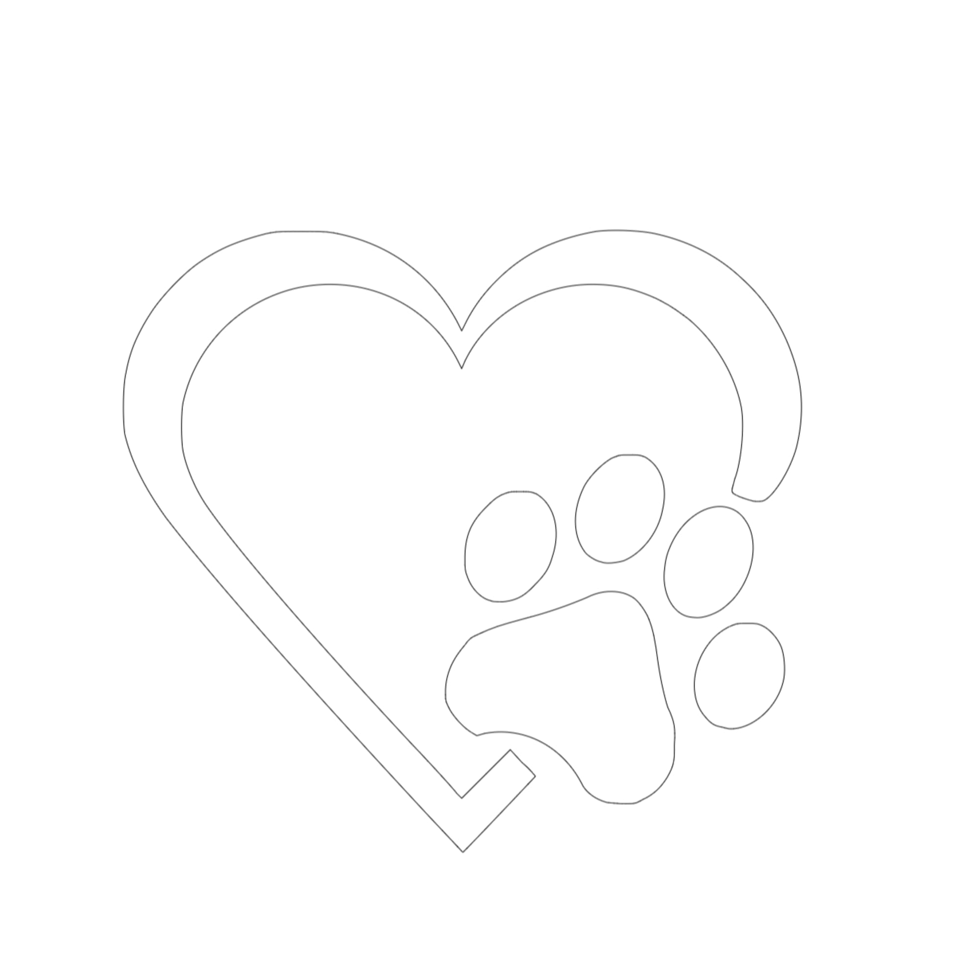 Dog Paw Iron On Transfer - Heart Shaped Pet Lover Gift - Heat Activated T-Shirt Decal for DIY Apparel - Ready to Press White Embroidered Patch - Perfect for Custom T-Shirts, Hoodies & Tote Bags