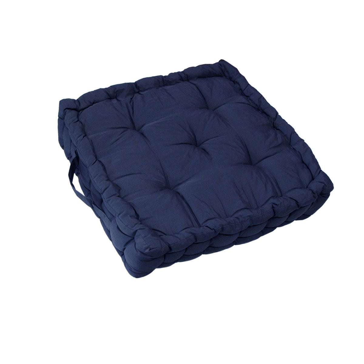 1 Piece 40x40+8cm Indigo Floor Box Cushion Pad - Soft & Comfortable Seat Cushion for Living Room, Bedroom, or Office Use
