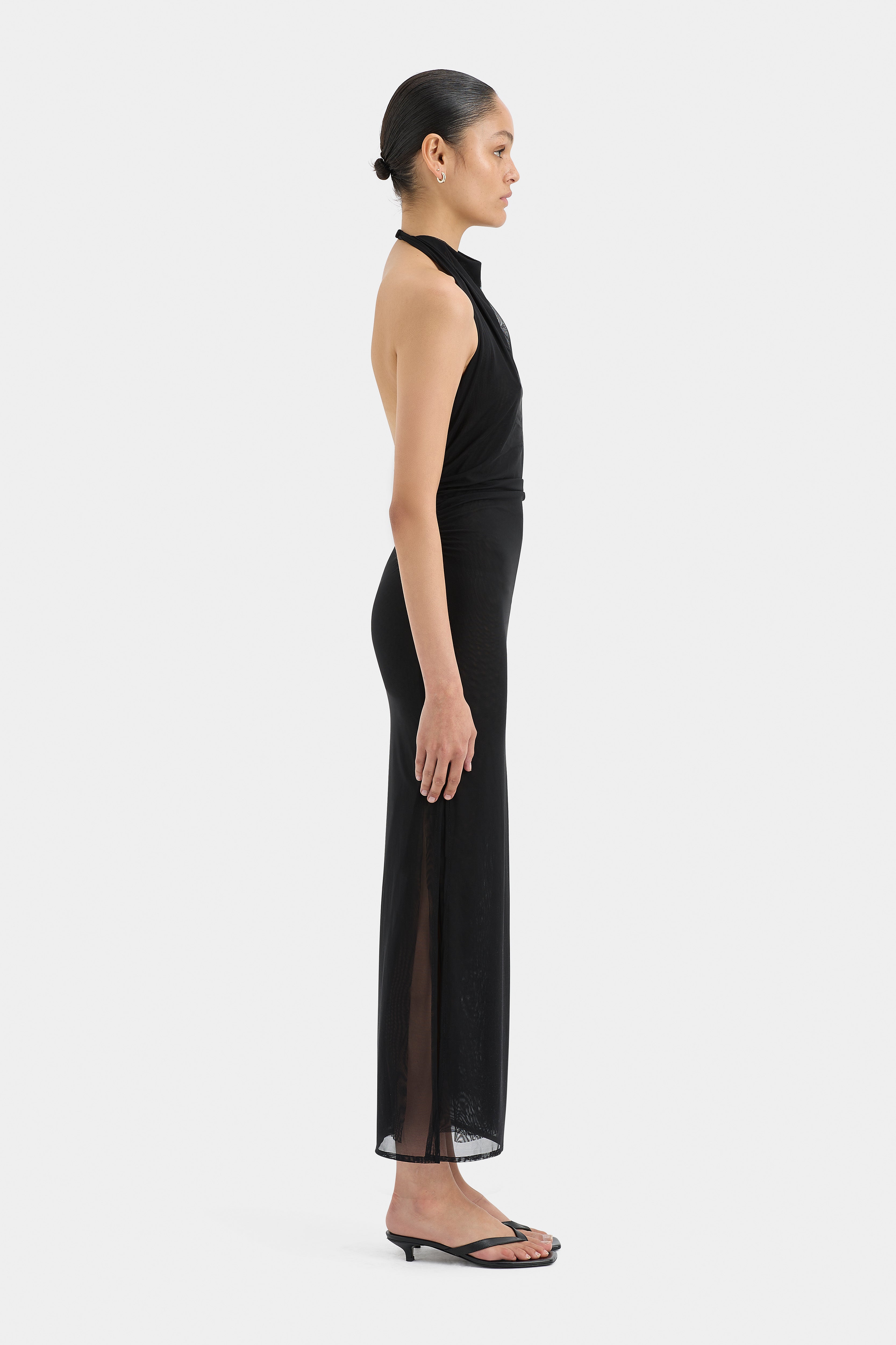 Jacques Mesh Halter Midi Dress - Elegant Summer Party Dress for Women, Beach Wedding Guest Outfit, Boho Chic Cocktail Attire