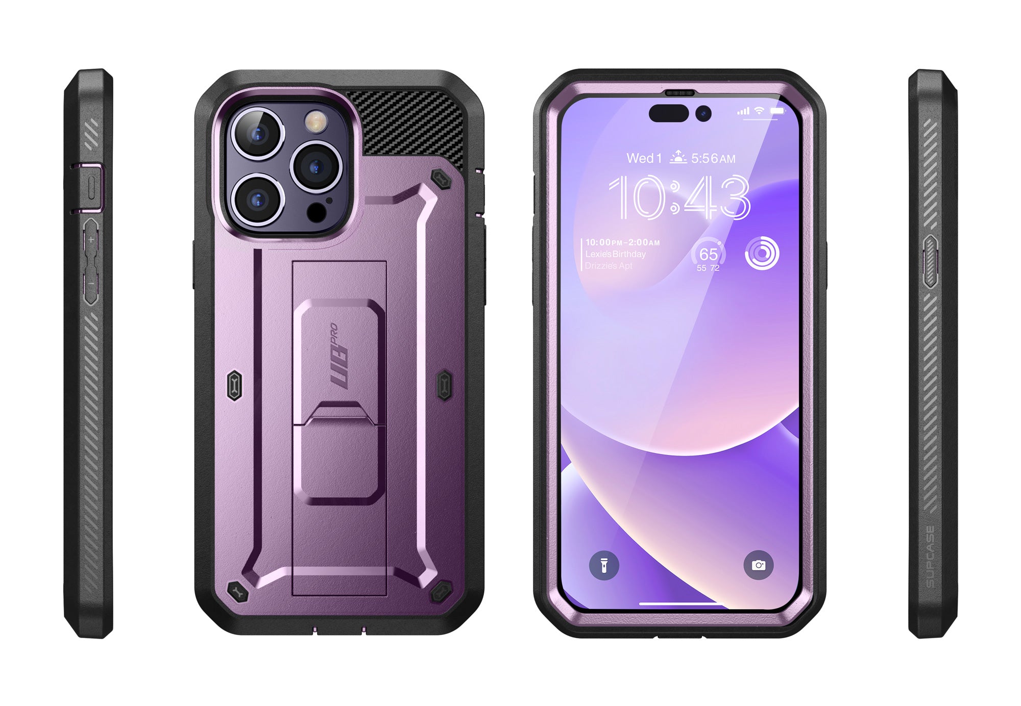 iPhone 14 Pro 6.1 Inch Unicorn Beetle Pro Rugged Case - Shockproof & Drop Protection, Deep Purple | Perfect for Outdoor Adventures, Construction Work & Extreme Sports