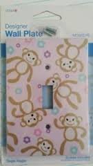 Stylish Pink Monkey Wall Plate - Decorative Switch Plate Cover for Home & Office Decor - Perfect for Kids' Rooms, Nurseries, and Playrooms