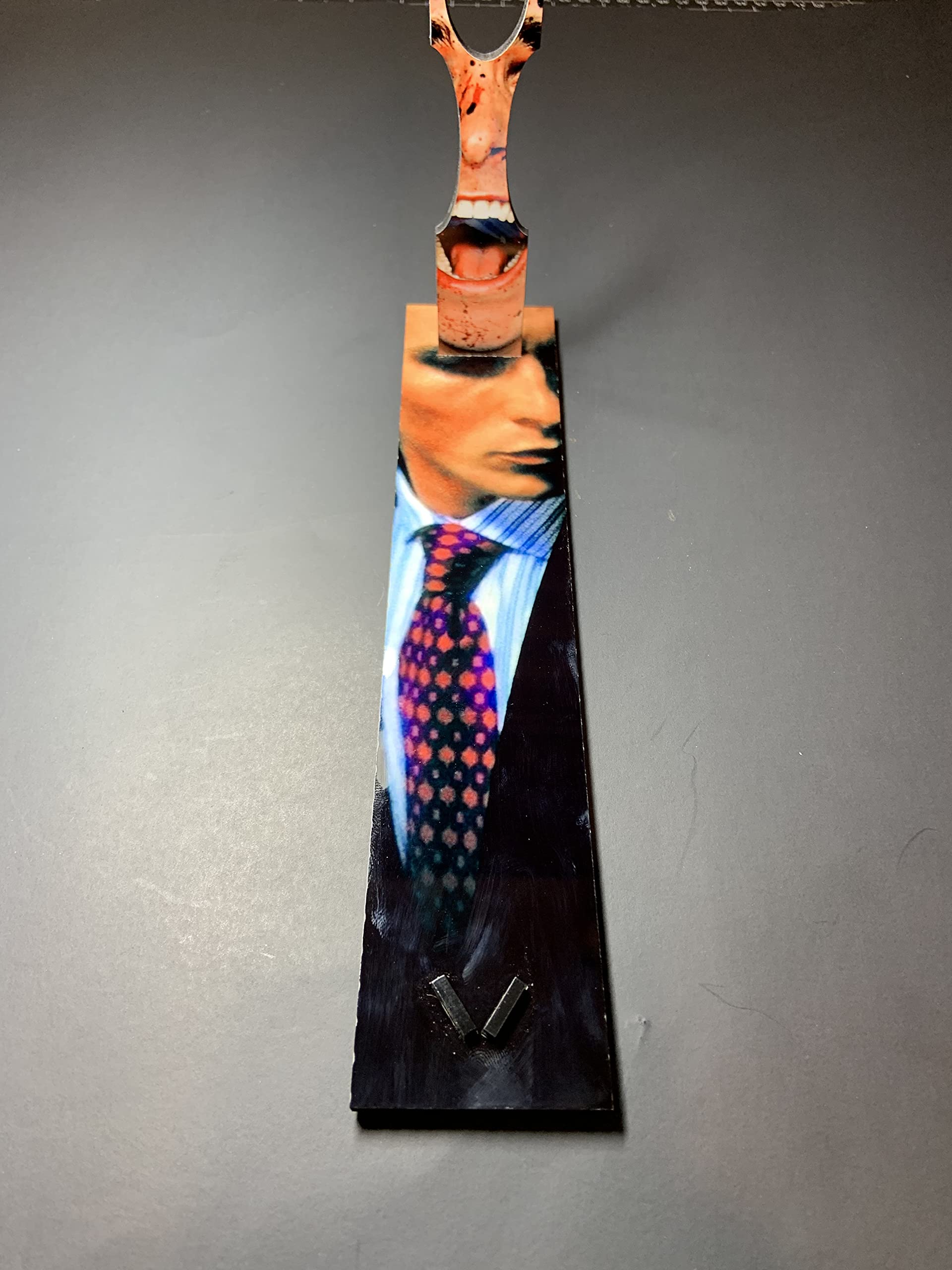 American Psycho Patrick Bateman Horror Themed Kitchen Knife Set with Sublimated Stand - Perfect for Halloween Decor, Horror Movie Collectibles, and Unique Gift Ideas