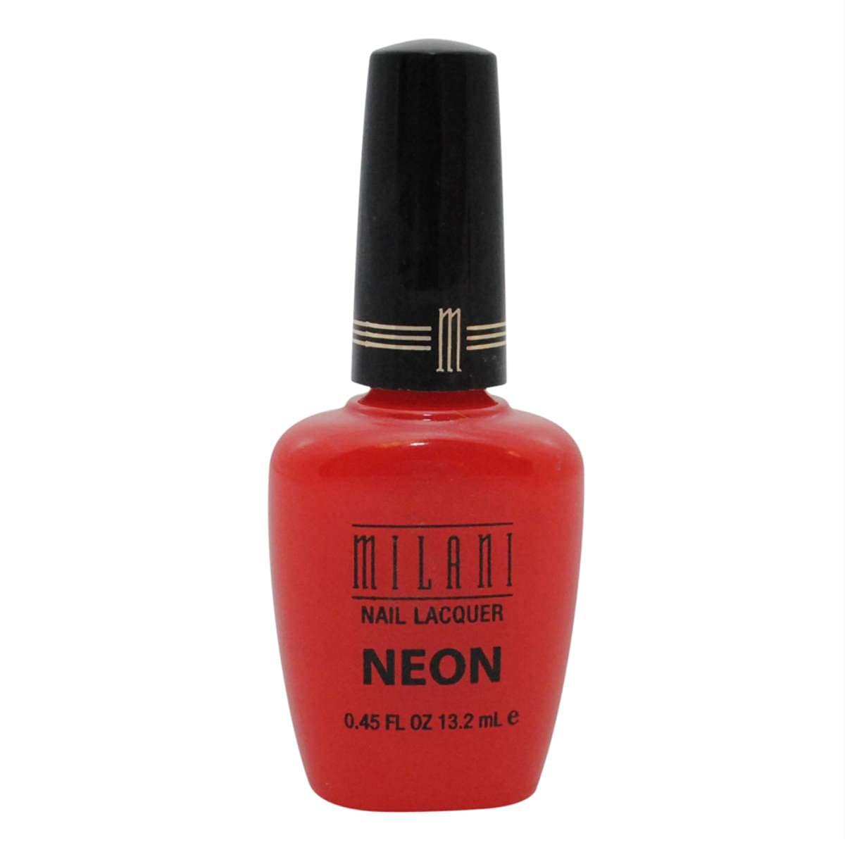 Milani Nail Lacquer Neon 501 Techno Red Nail Polish - Long Lasting Vibrant Color, Vegan & Cruelty Free - Perfect for Summer Nails, Parties & Festivals